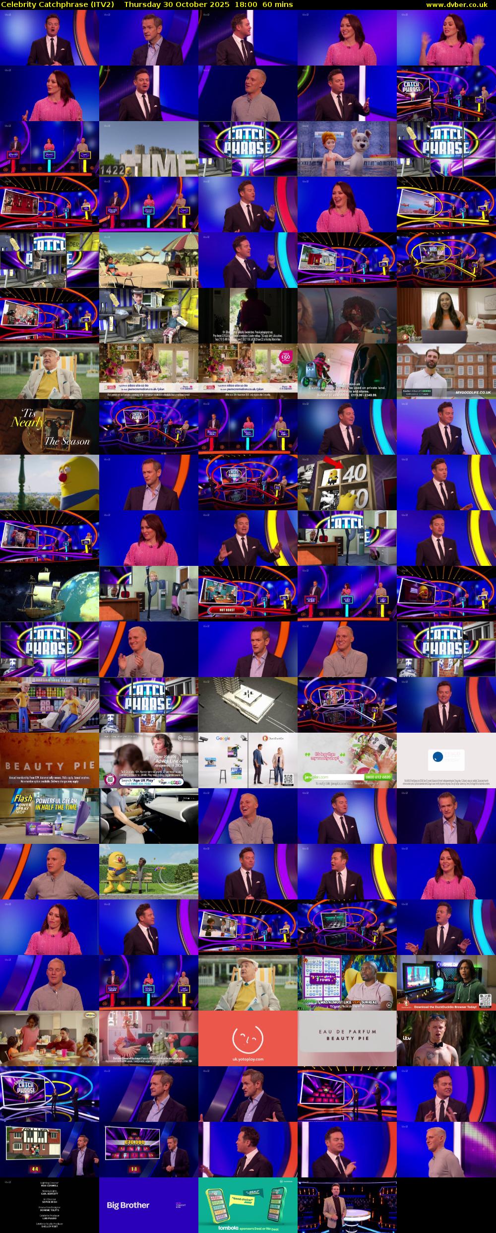 Celebrity Catchphrase (ITV2) Thursday 30 October 2025 18:00 - 19:00