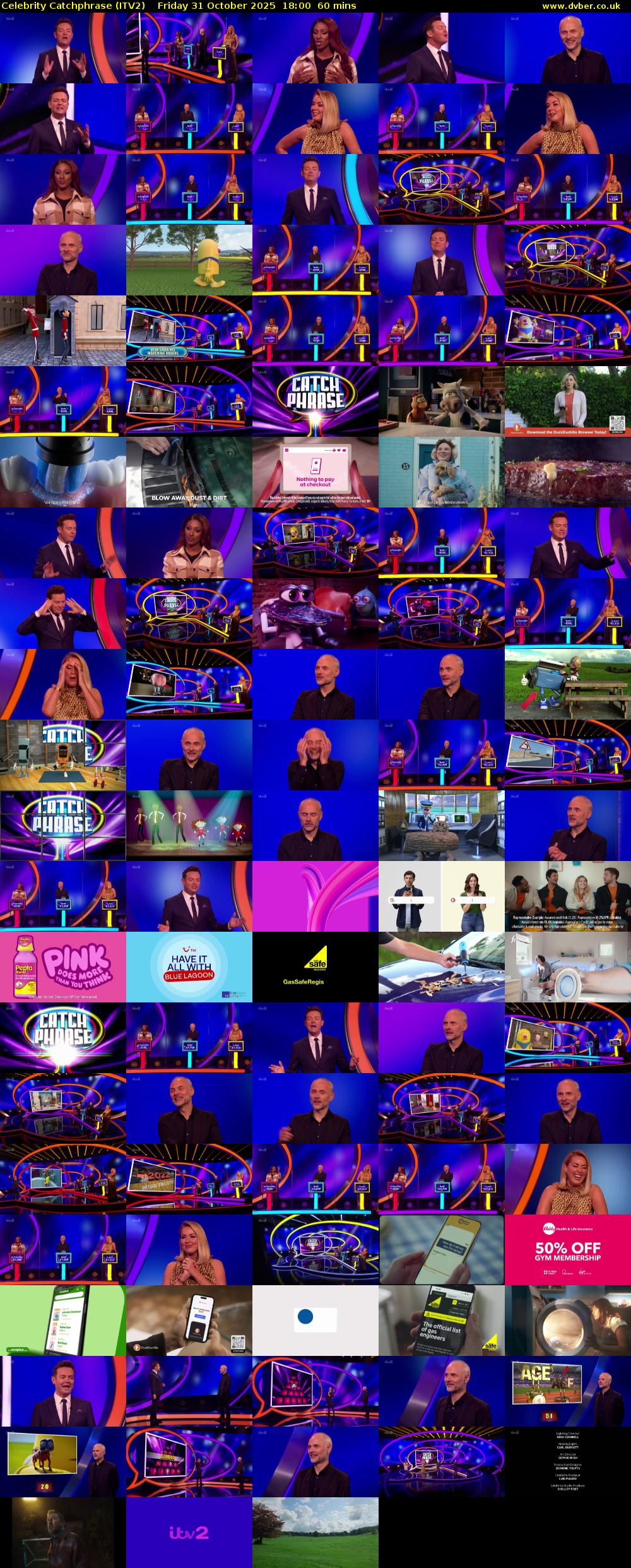 Celebrity Catchphrase (ITV2) Friday 31 October 2025 18:00 - 19:00