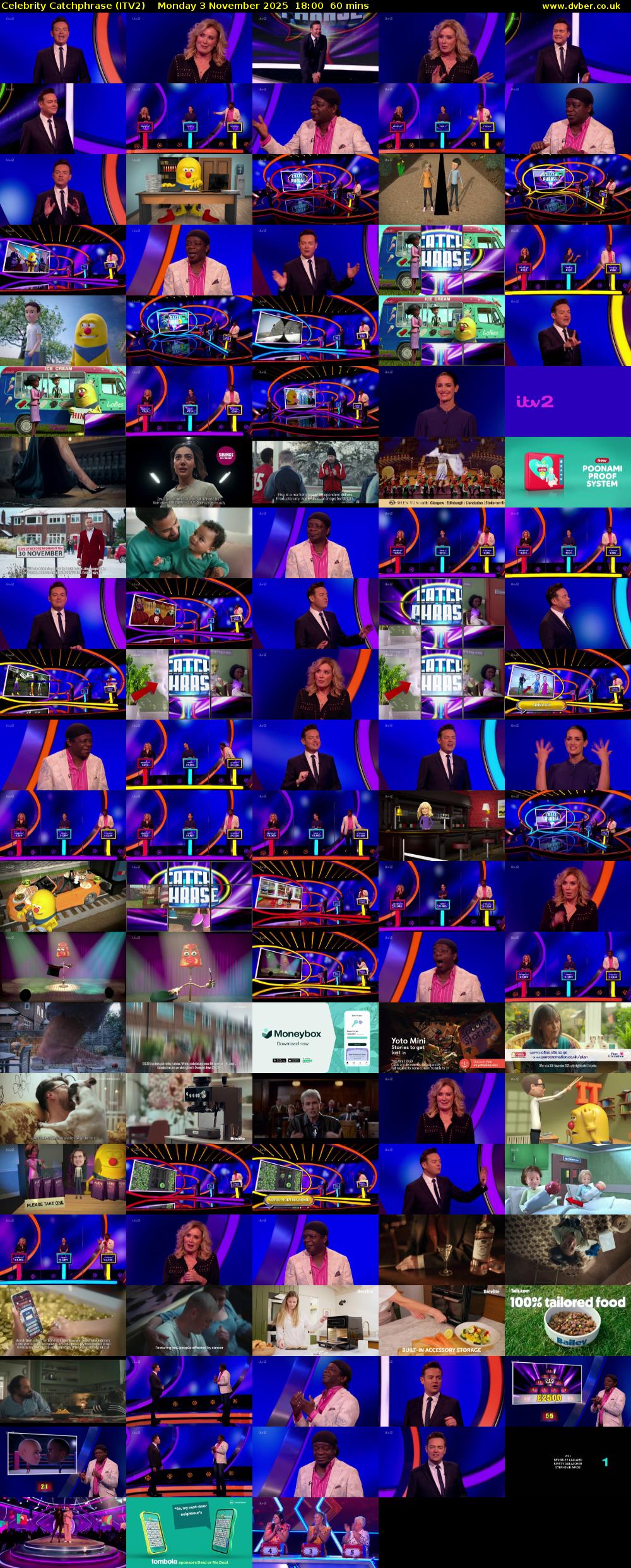 Celebrity Catchphrase (ITV2) Monday 3 November 2025 18:00 - 19:00