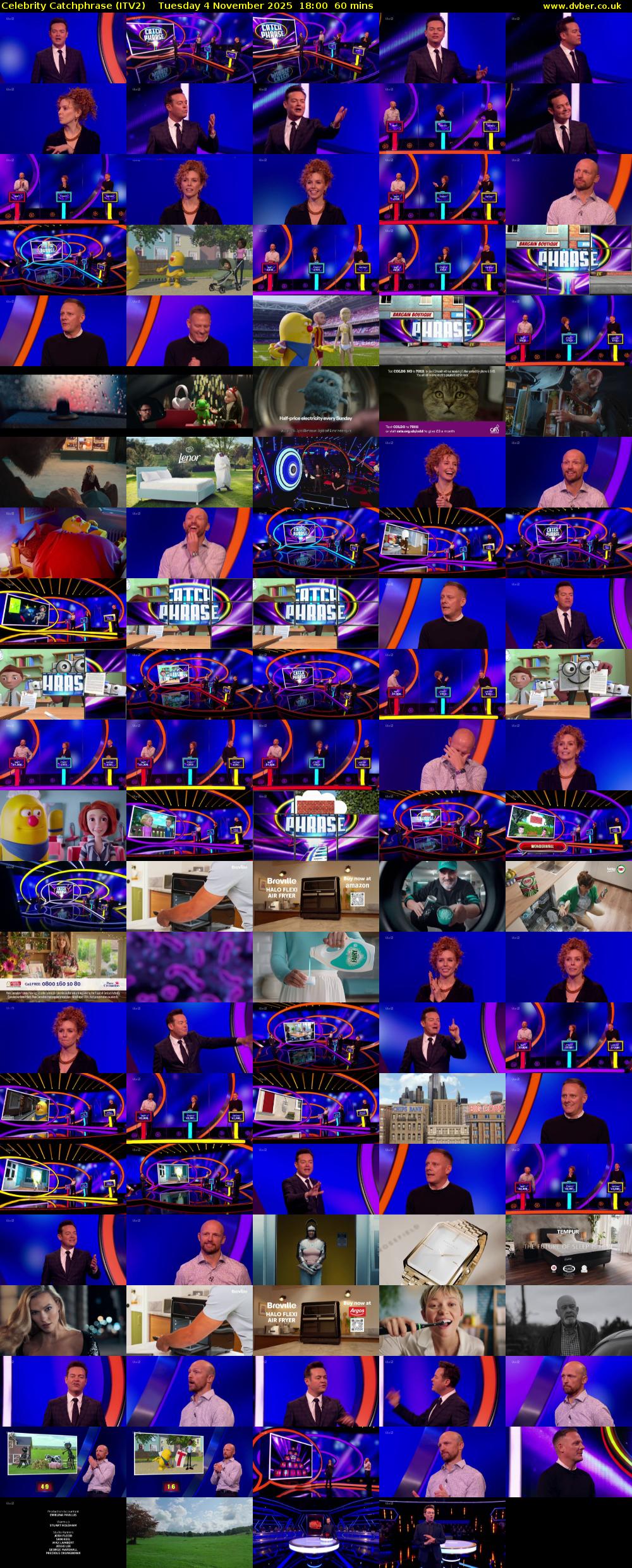 Celebrity Catchphrase (ITV2) Tuesday 4 November 2025 18:00 - 19:00