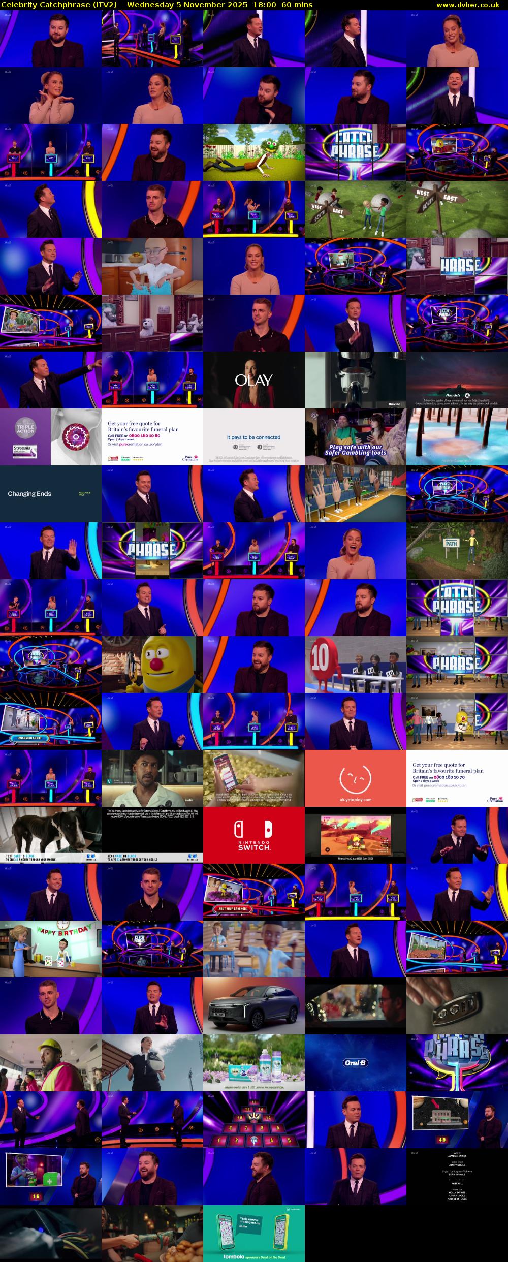 Celebrity Catchphrase (ITV2) Wednesday 5 November 2025 18:00 - 19:00
