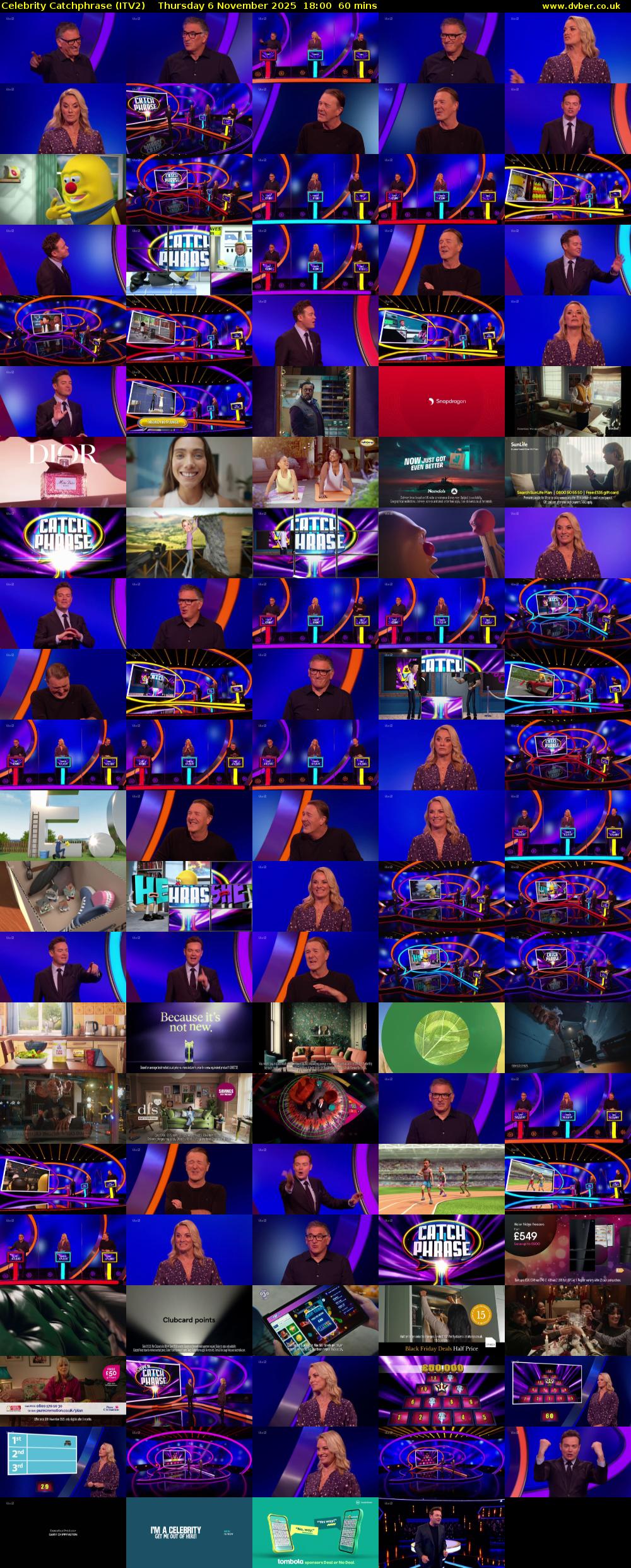 Celebrity Catchphrase (ITV2) Thursday 6 November 2025 18:00 - 19:00