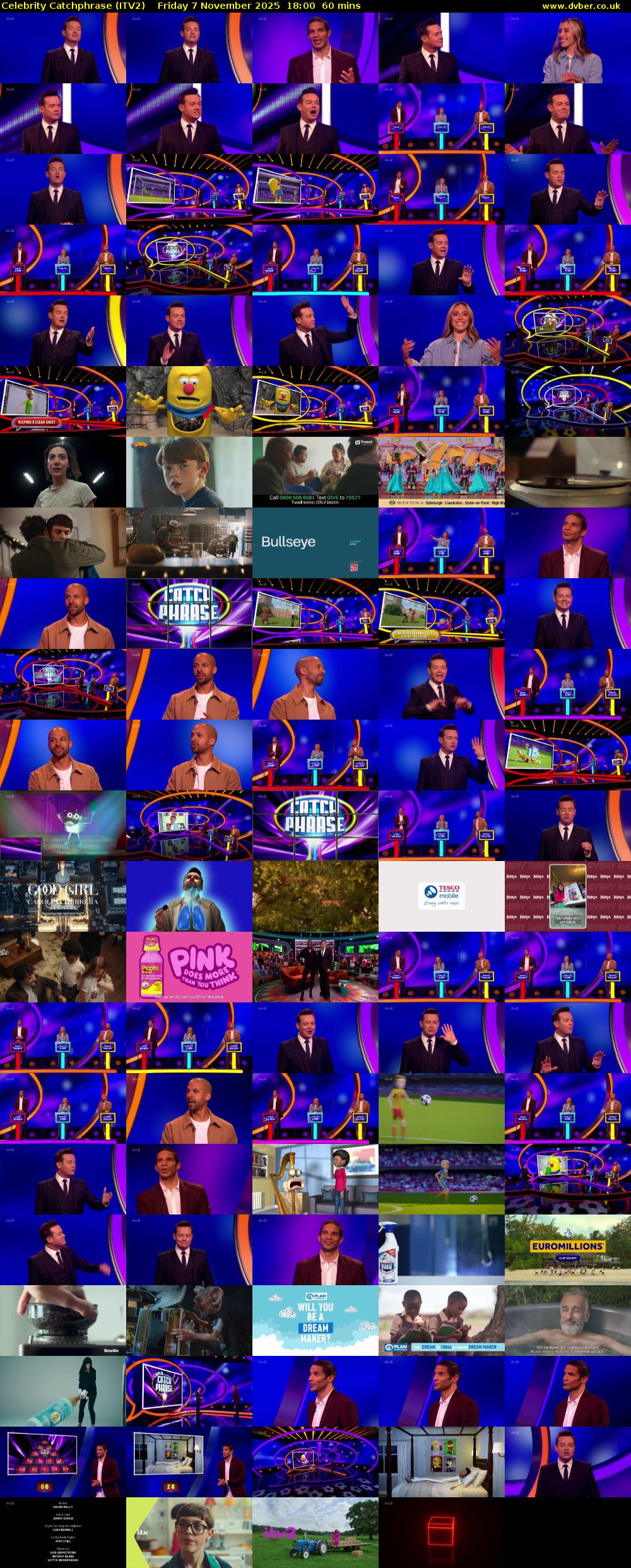 Celebrity Catchphrase (ITV2) Friday 7 November 2025 18:00 - 19:00