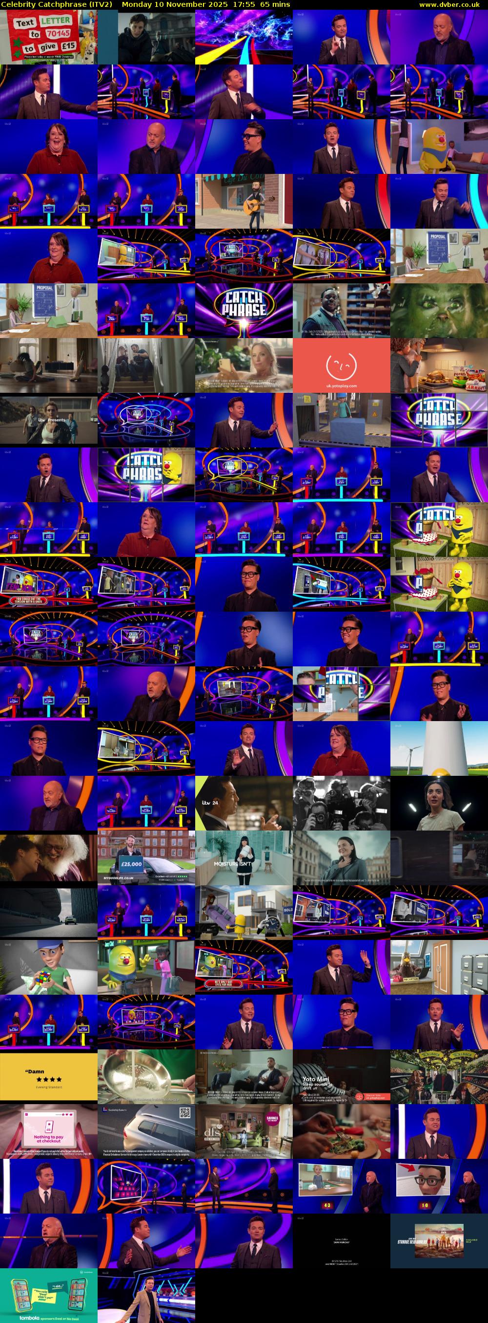 Celebrity Catchphrase (ITV2) Monday 10 November 2025 17:55 - 19:00