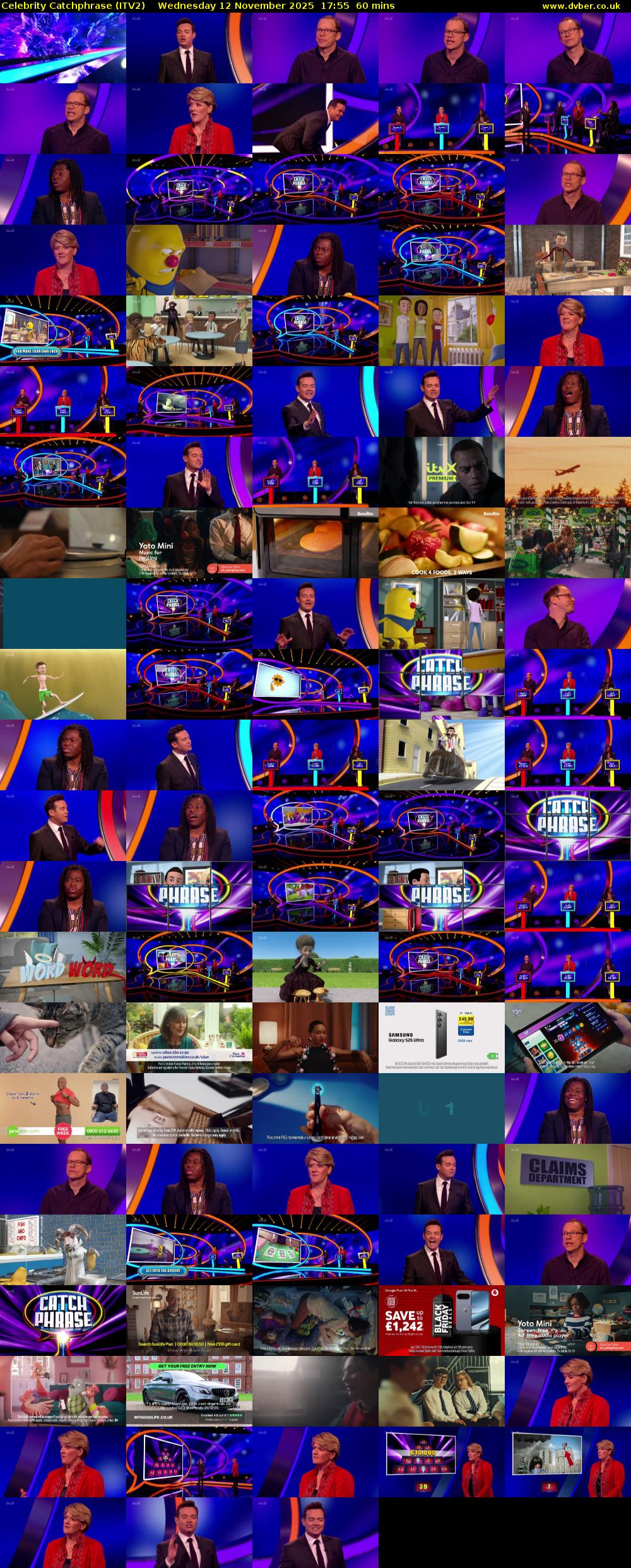 Celebrity Catchphrase (ITV2) Wednesday 12 November 2025 17:55 - 18:55
