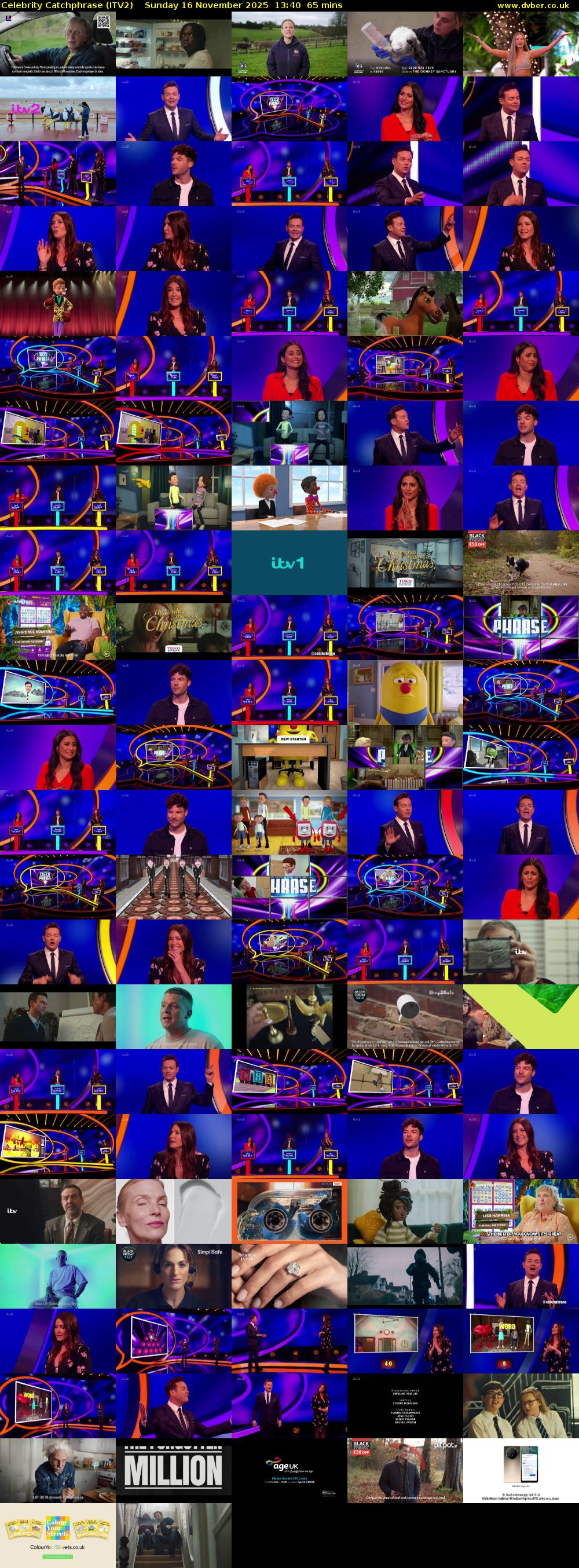 Celebrity Catchphrase (ITV2) Sunday 16 November 2025 13:40 - 14:45