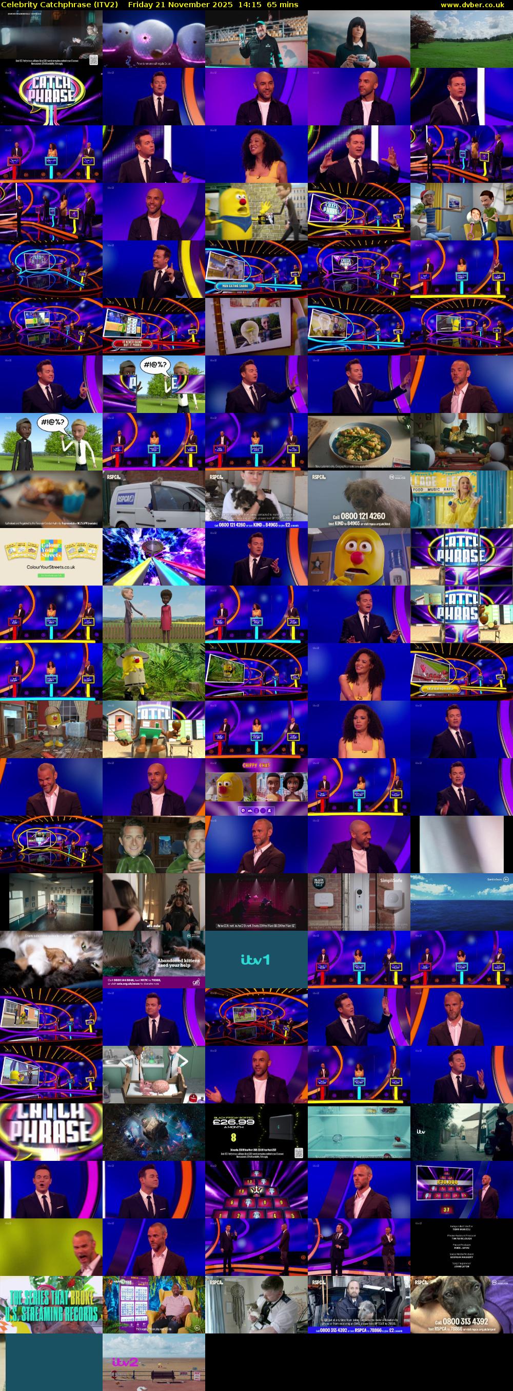 Celebrity Catchphrase (ITV2) Friday 21 November 2025 14:15 - 15:20