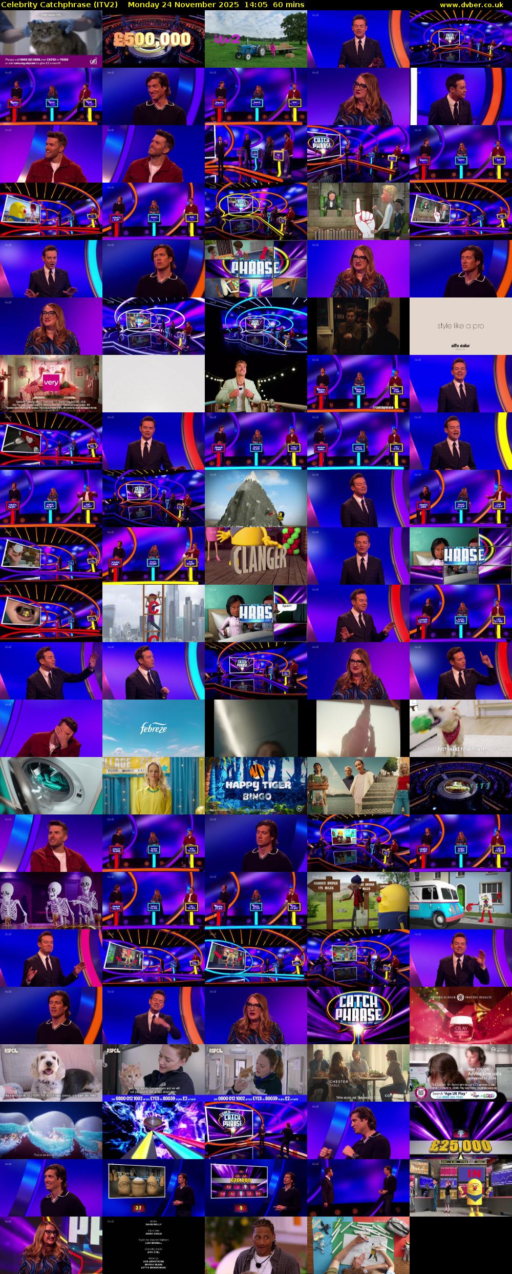 Celebrity Catchphrase (ITV2) Monday 24 November 2025 14:05 - 15:05