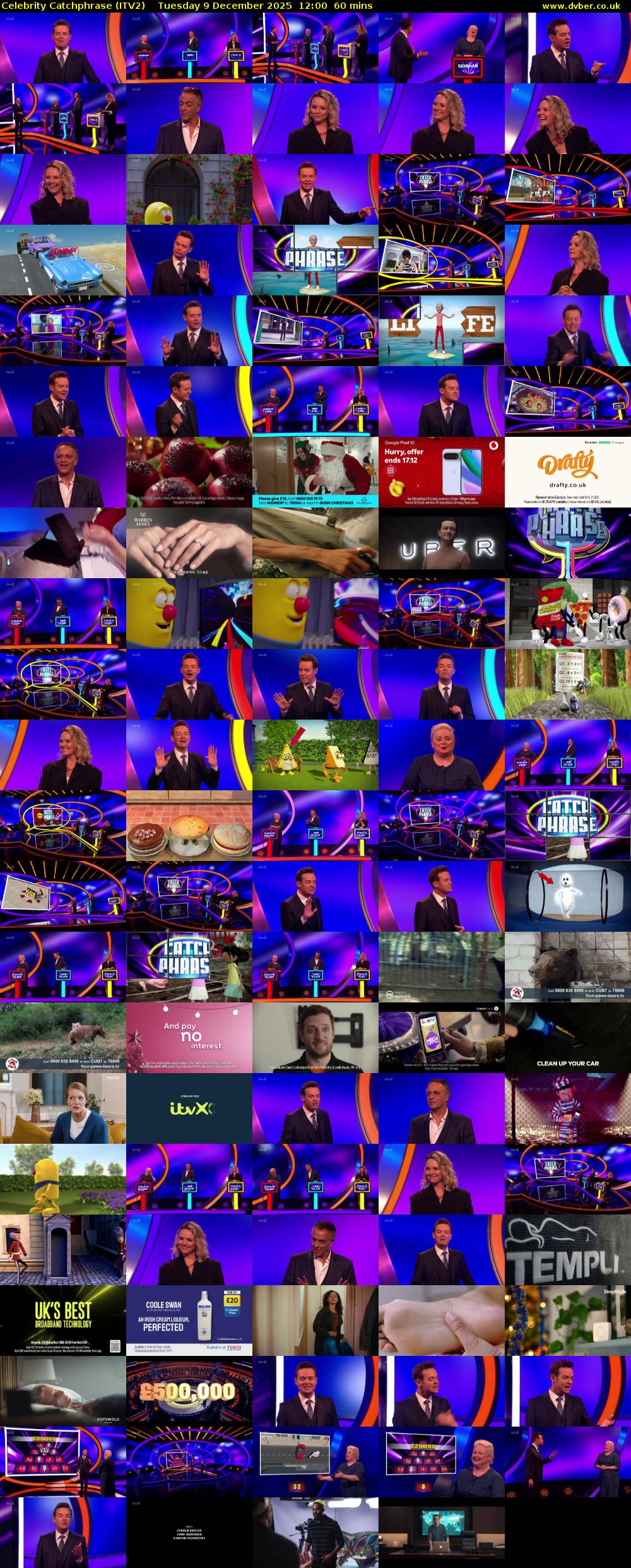 Celebrity Catchphrase (ITV2) Tuesday 9 December 2025 12:00 - 13:00