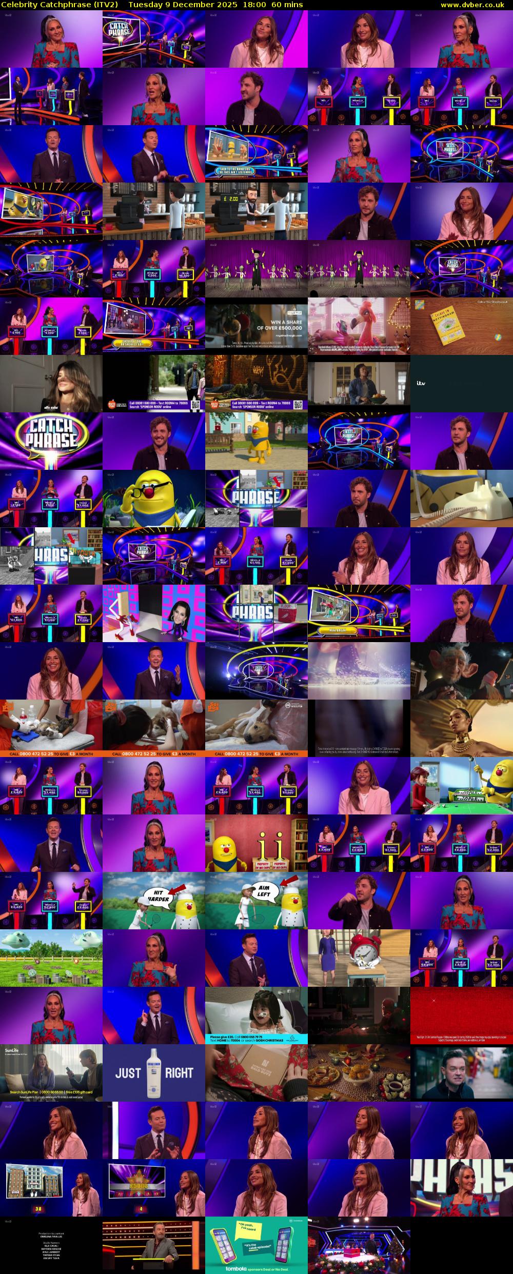 Celebrity Catchphrase (ITV2) Tuesday 9 December 2025 18:00 - 19:00