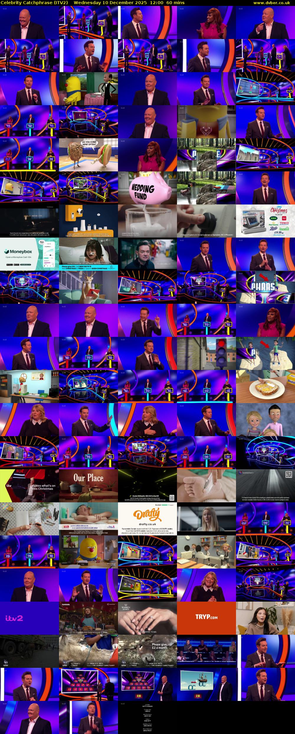 Celebrity Catchphrase (ITV2) Wednesday 10 December 2025 12:00 - 13:00