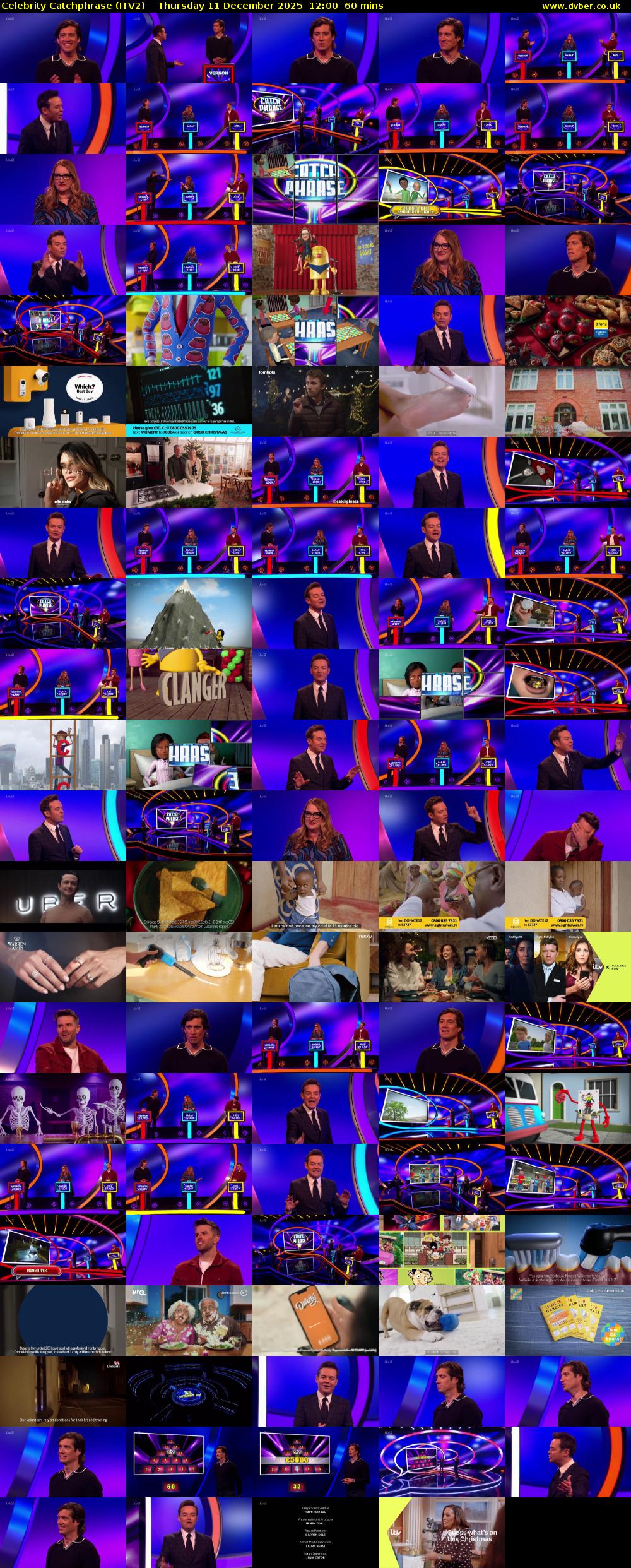 Celebrity Catchphrase (ITV2) Thursday 11 December 2025 12:00 - 13:00