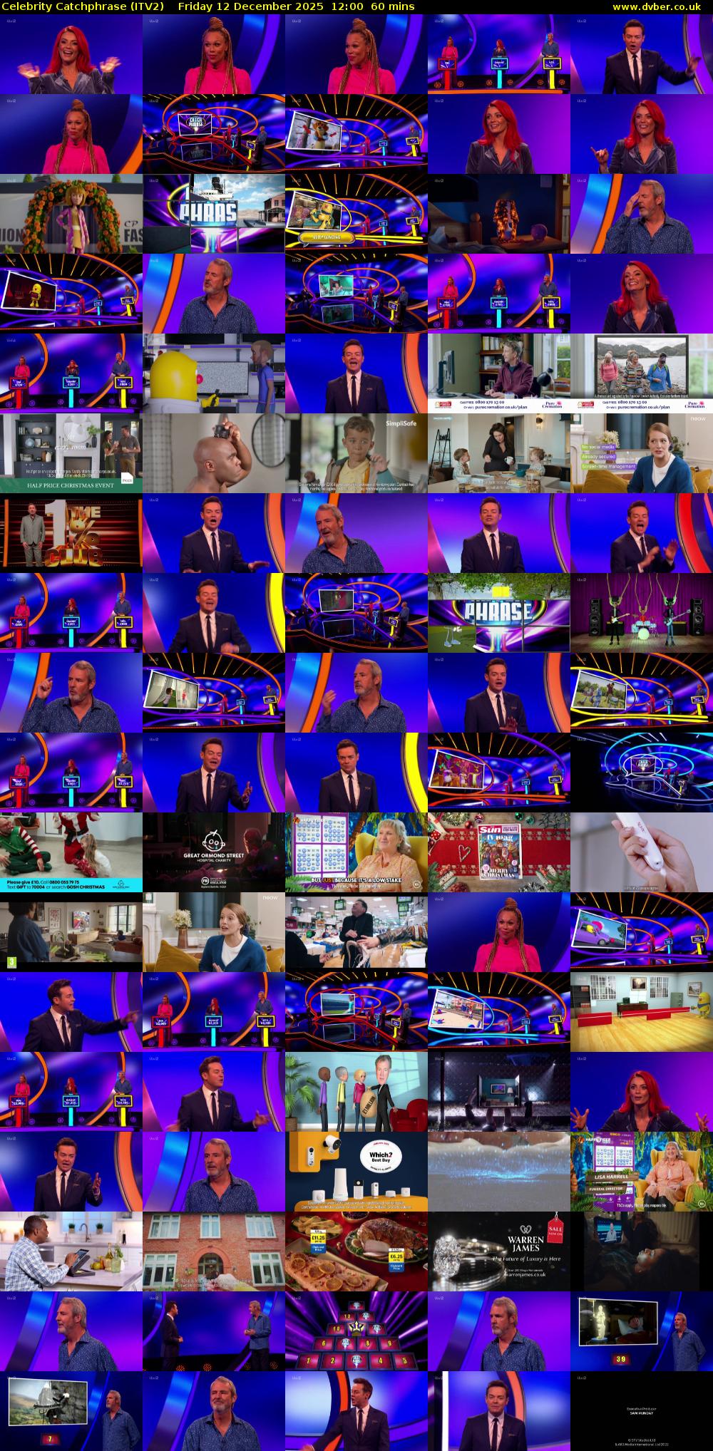 Celebrity Catchphrase (ITV2) Friday 12 December 2025 12:00 - 13:00