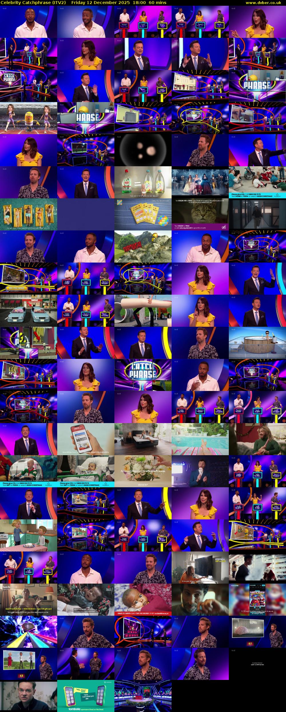 Celebrity Catchphrase (ITV2) Friday 12 December 2025 18:00 - 19:00