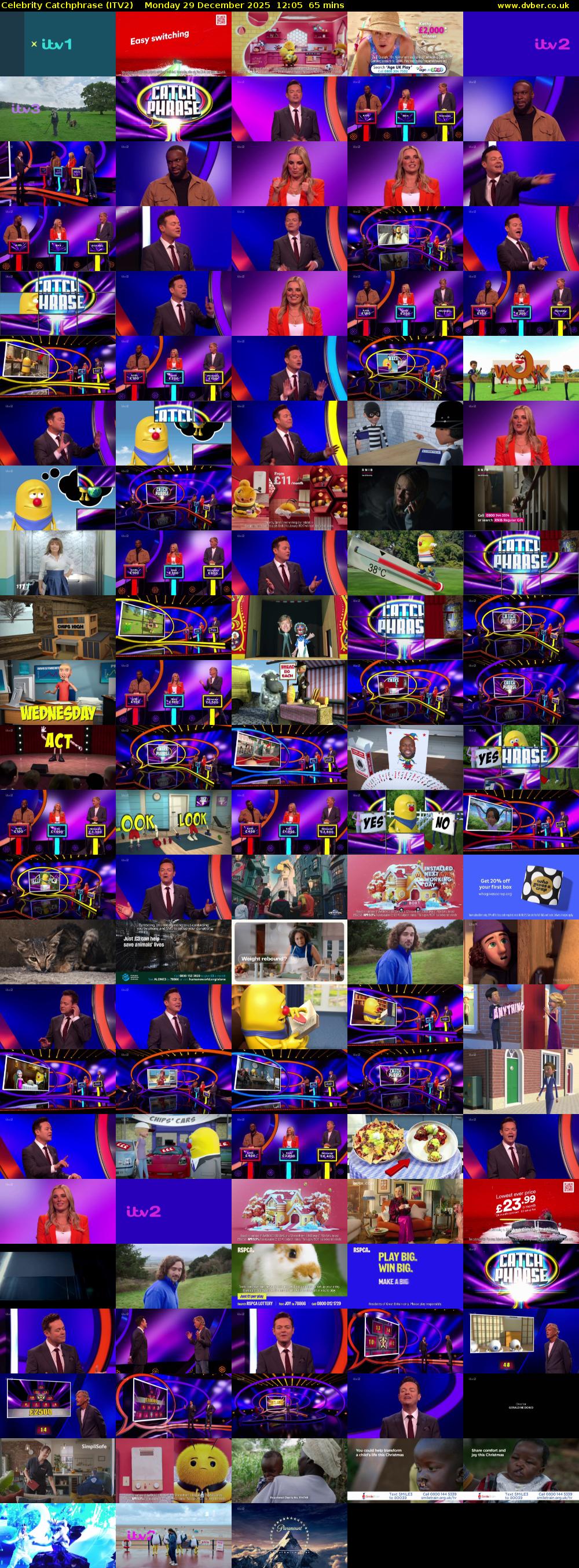 Celebrity Catchphrase (ITV2) Monday 29 December 2025 12:05 - 13:10