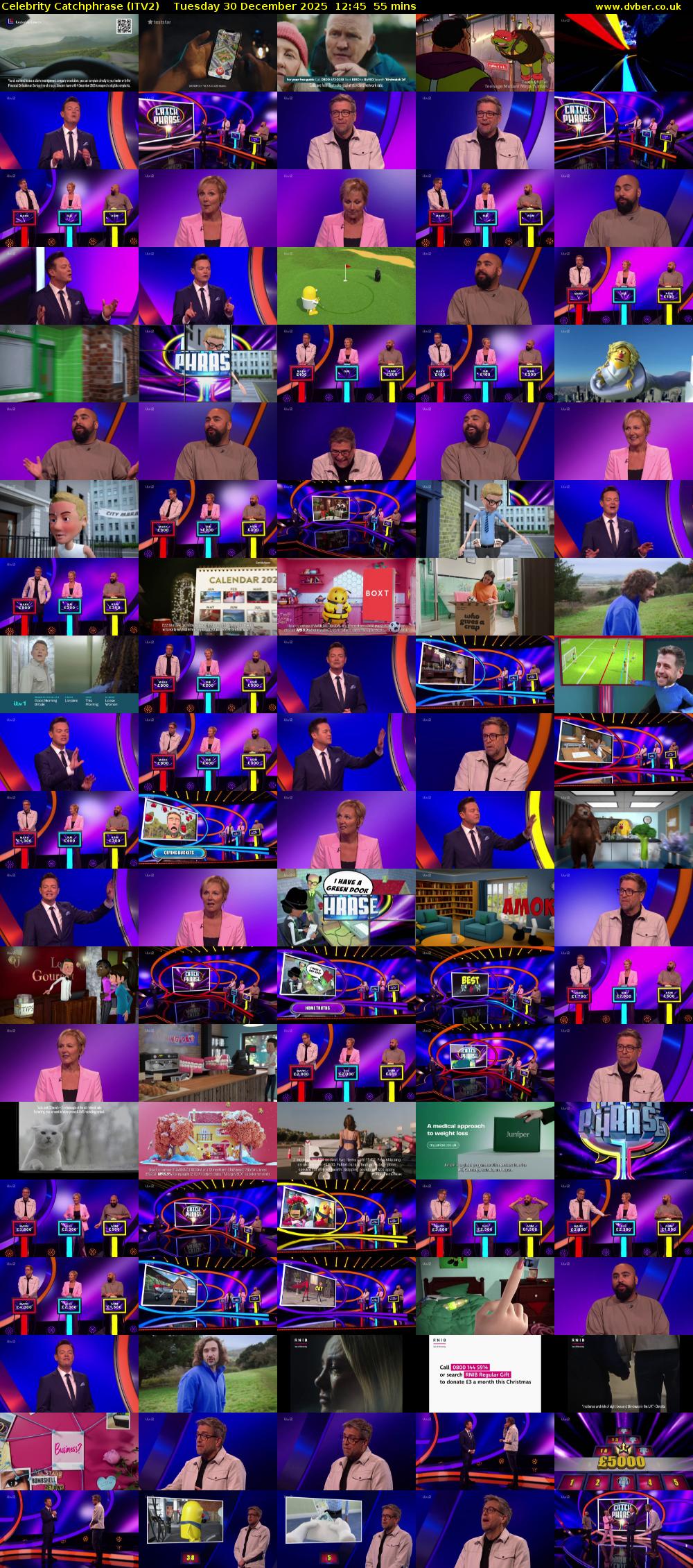 Celebrity Catchphrase (ITV2) Tuesday 30 December 2025 12:45 - 13:40
