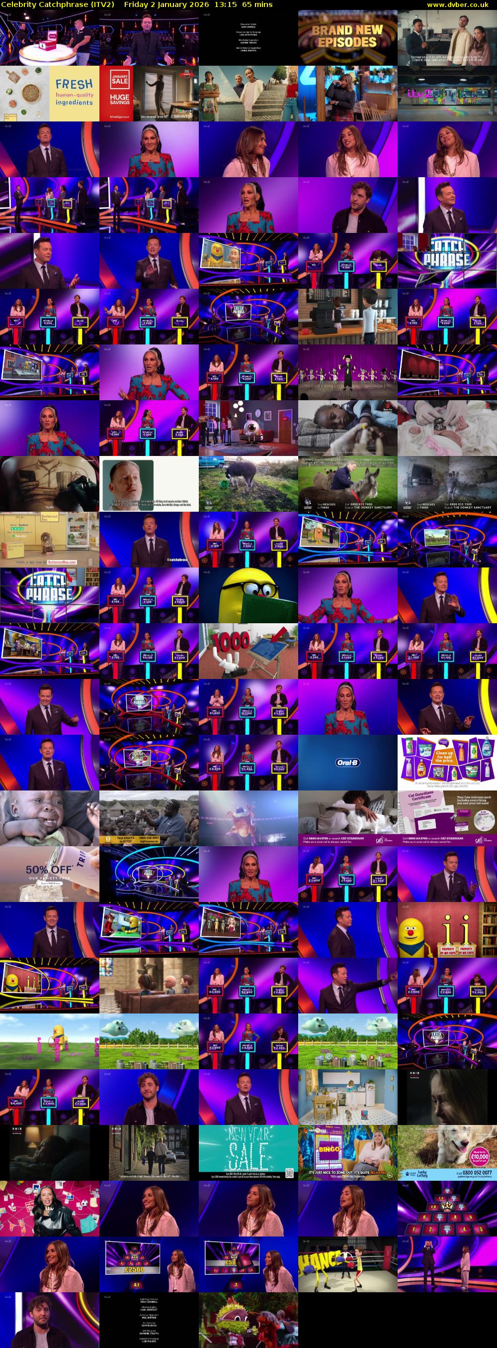 Celebrity Catchphrase (ITV2) Friday 2 January 2026 13:15 - 14:20