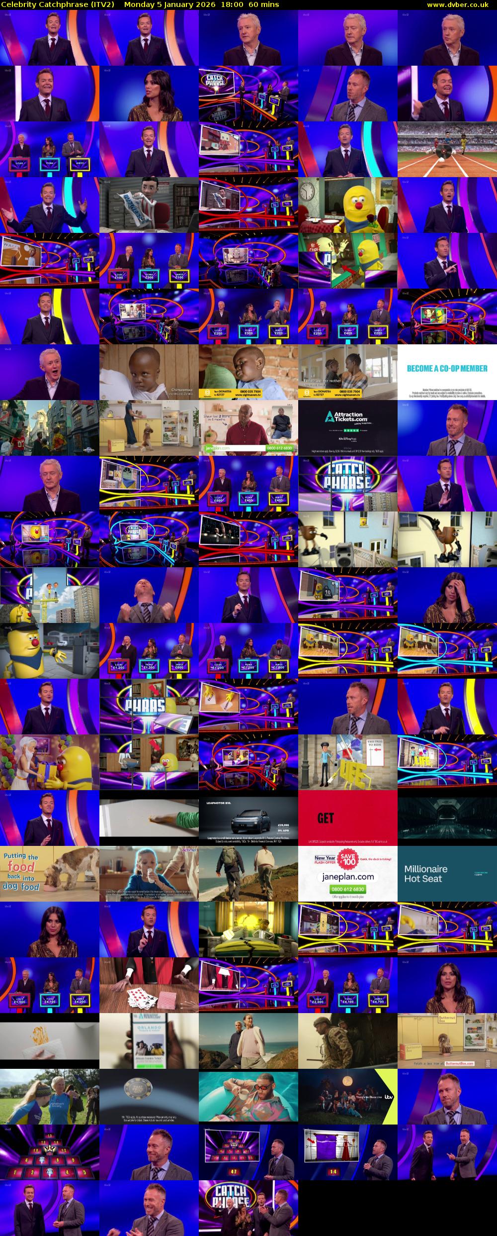 Celebrity Catchphrase (ITV2) Monday 5 January 2026 18:00 - 19:00