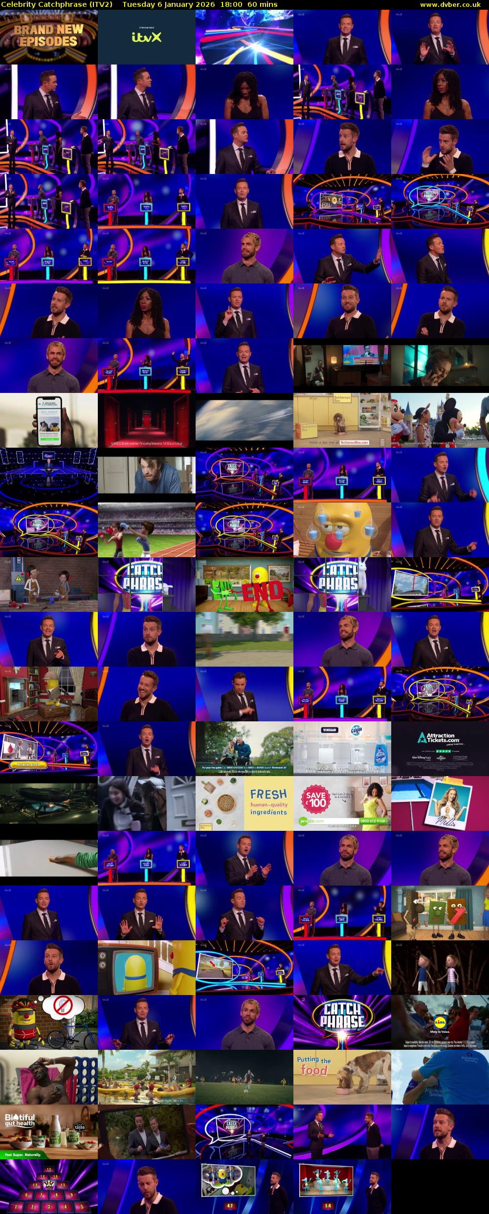 Celebrity Catchphrase (ITV2) Tuesday 6 January 2026 18:00 - 19:00