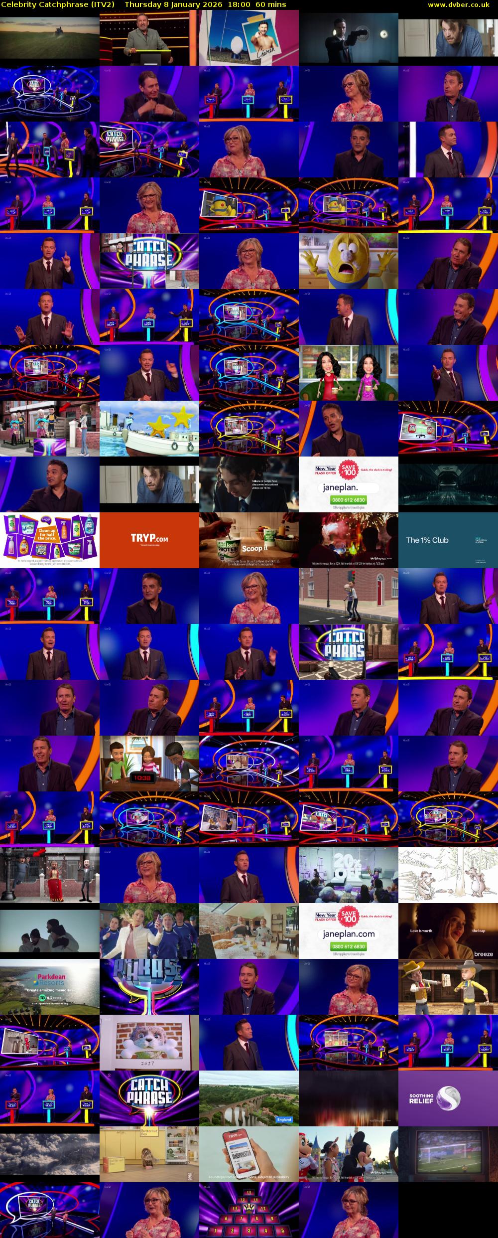 Celebrity Catchphrase (ITV2) Thursday 8 January 2026 18:00 - 19:00
