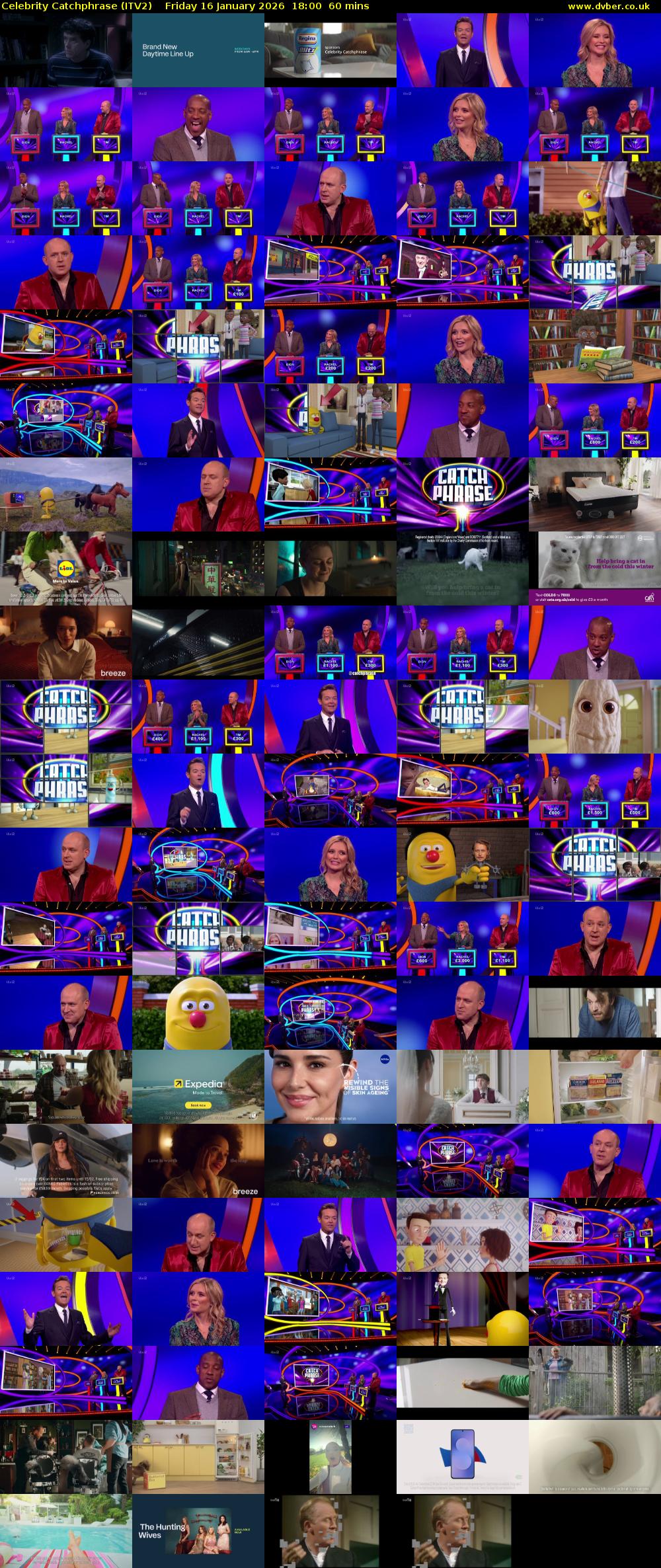 Celebrity Catchphrase (ITV2) Friday 16 January 2026 18:00 - 19:00