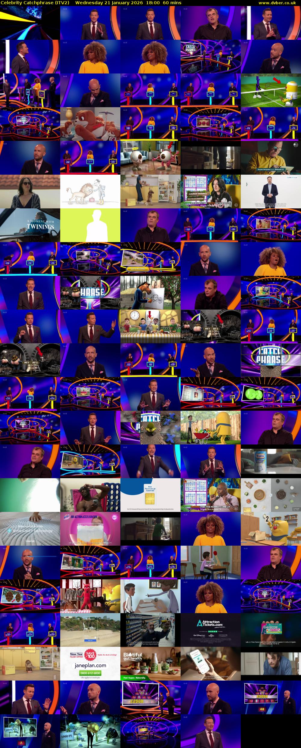 Celebrity Catchphrase (ITV2) Wednesday 21 January 2026 18:00 - 19:00