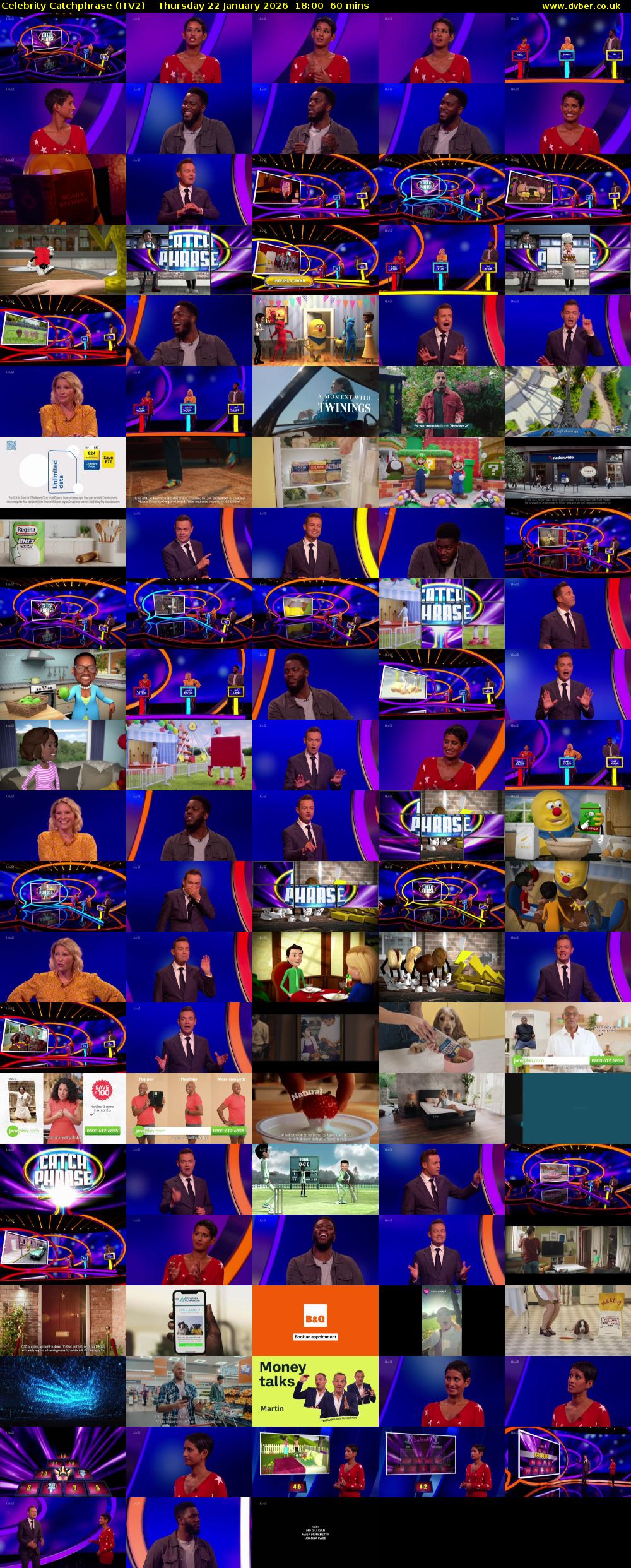 Celebrity Catchphrase (ITV2) Thursday 22 January 2026 18:00 - 19:00