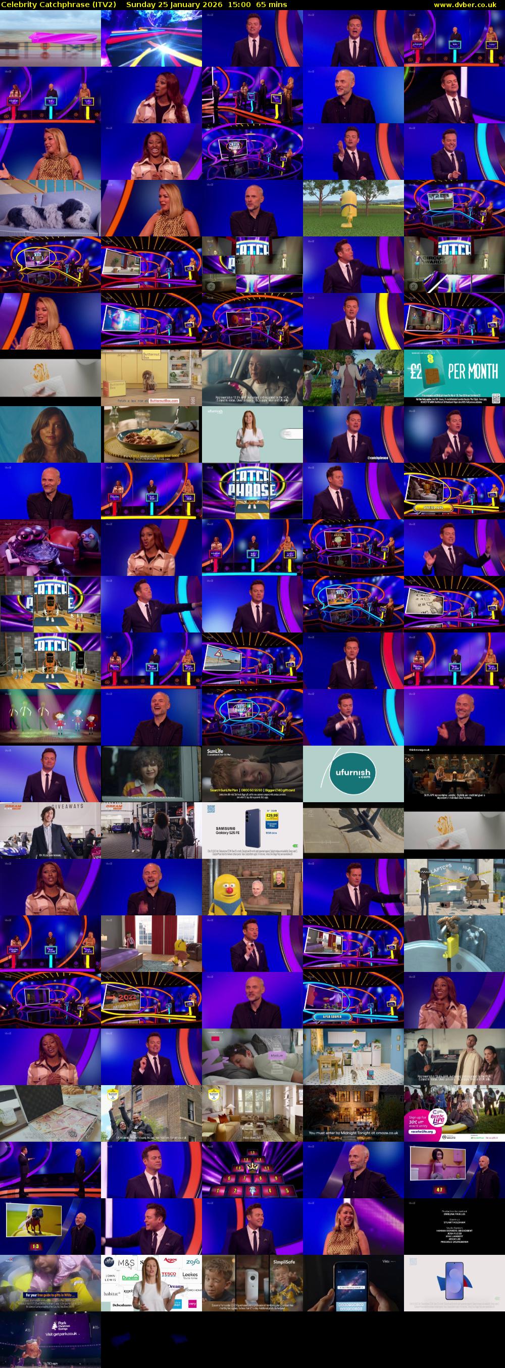 Celebrity Catchphrase (ITV2) Sunday 25 January 2026 15:00 - 16:05