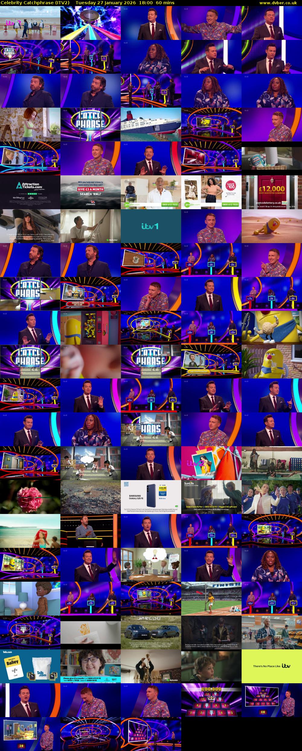 Celebrity Catchphrase (ITV2) Tuesday 27 January 2026 18:00 - 19:00