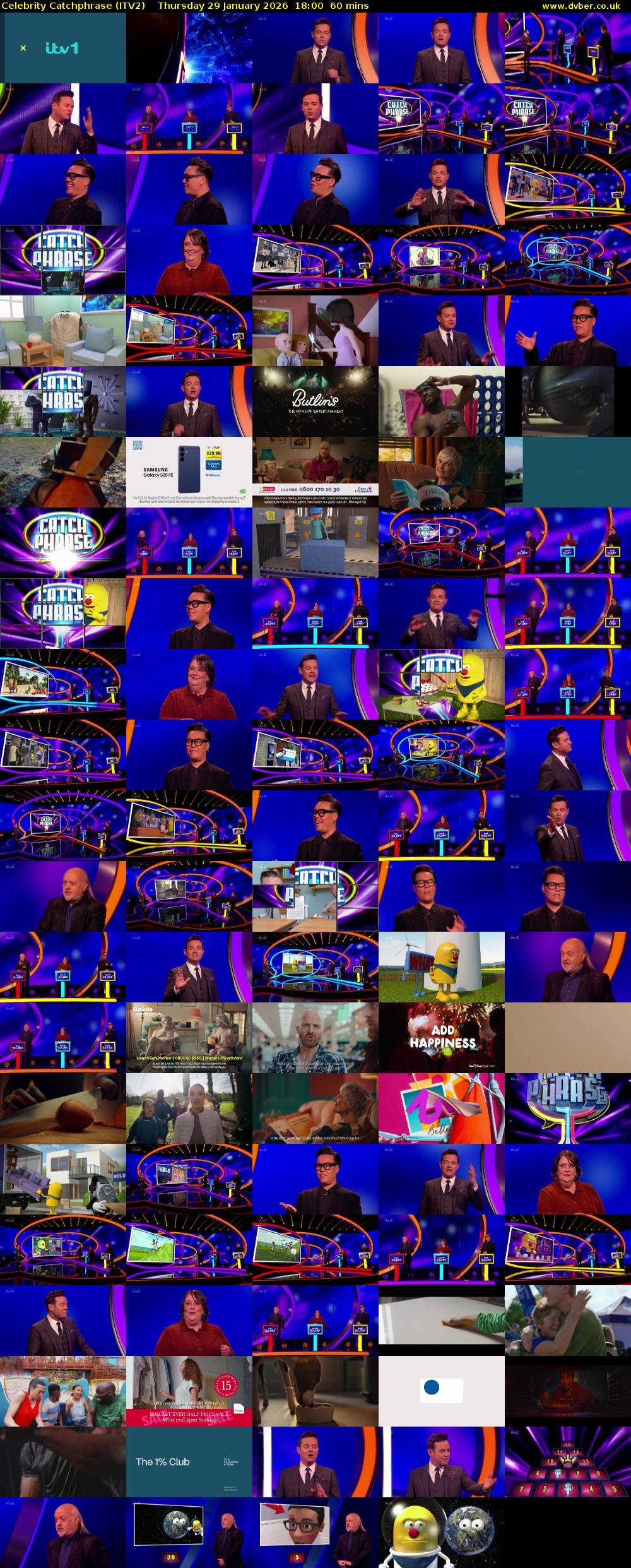 Celebrity Catchphrase (ITV2) Thursday 29 January 2026 18:00 - 19:00