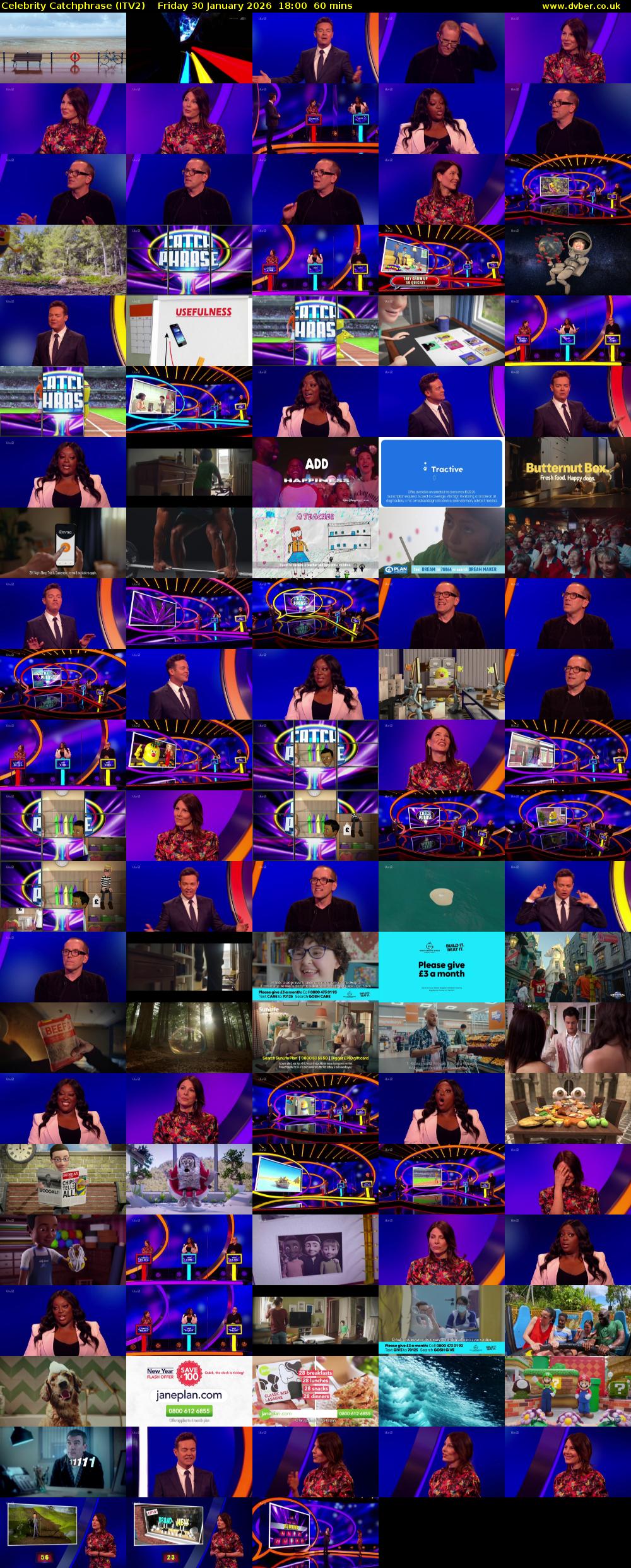 Celebrity Catchphrase (ITV2) Friday 30 January 2026 18:00 - 19:00