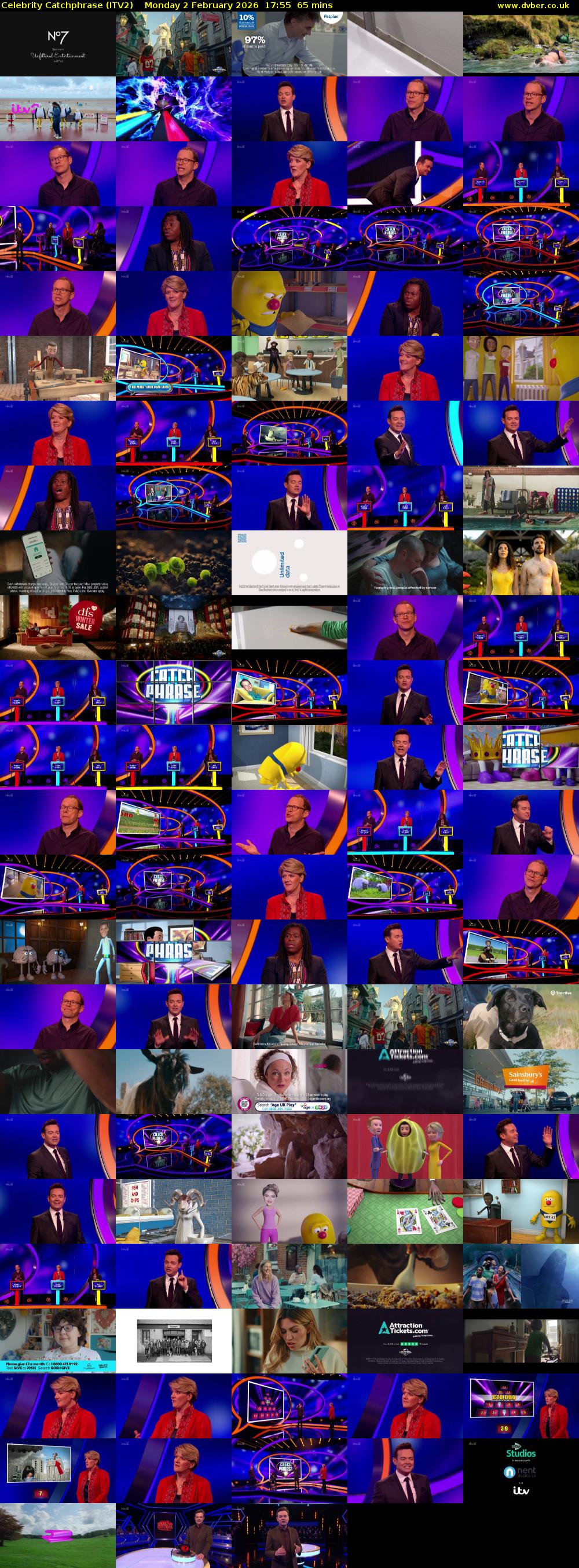 Celebrity Catchphrase (ITV2) Monday 2 February 2026 17:55 - 19:00