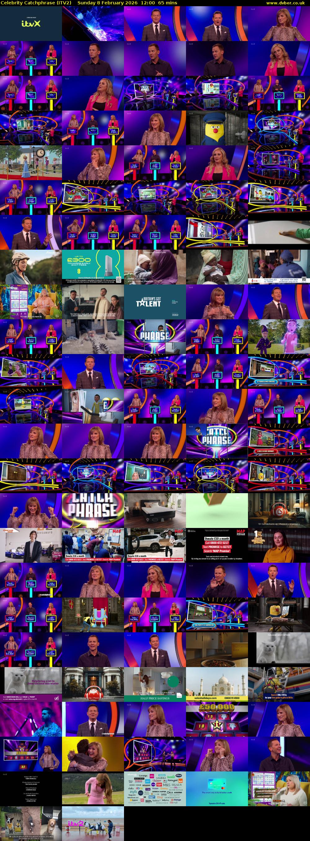 Celebrity Catchphrase (ITV2) Sunday 8 February 2026 12:00 - 13:05