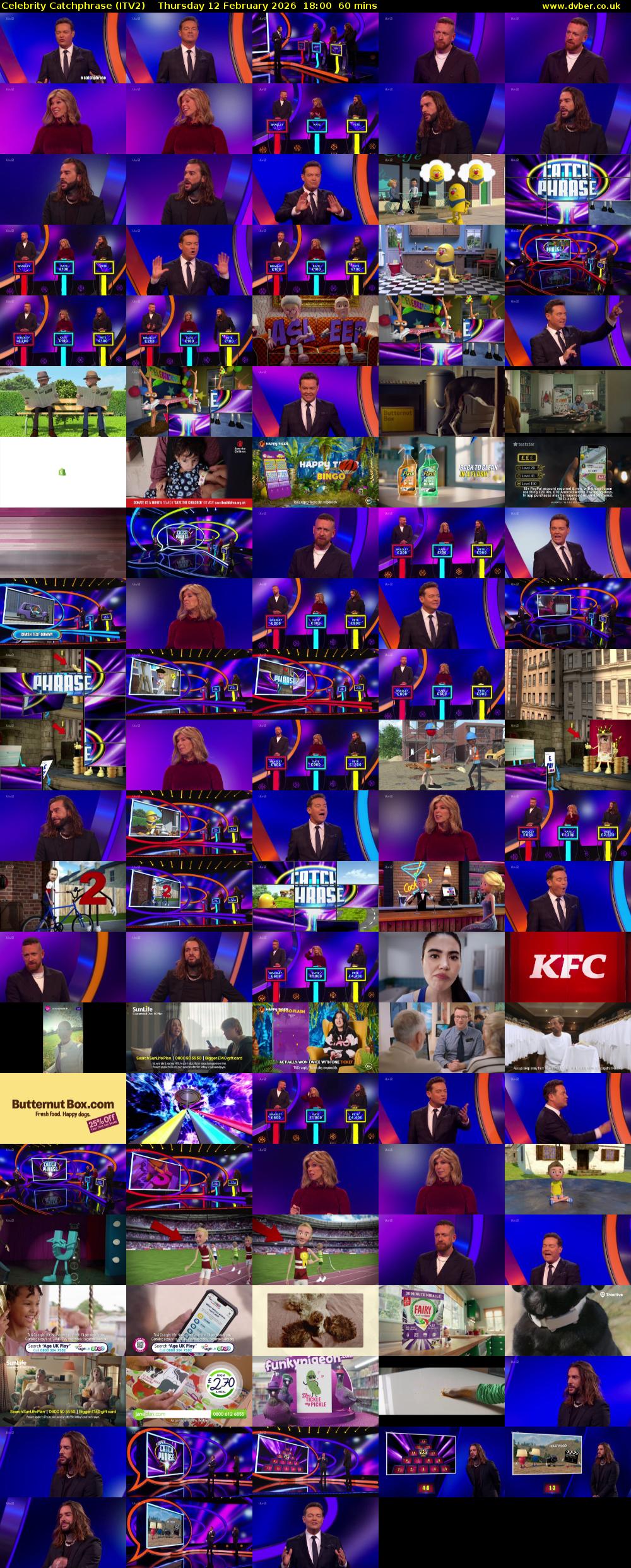 Celebrity Catchphrase (ITV2) Thursday 12 February 2026 18:00 - 19:00
