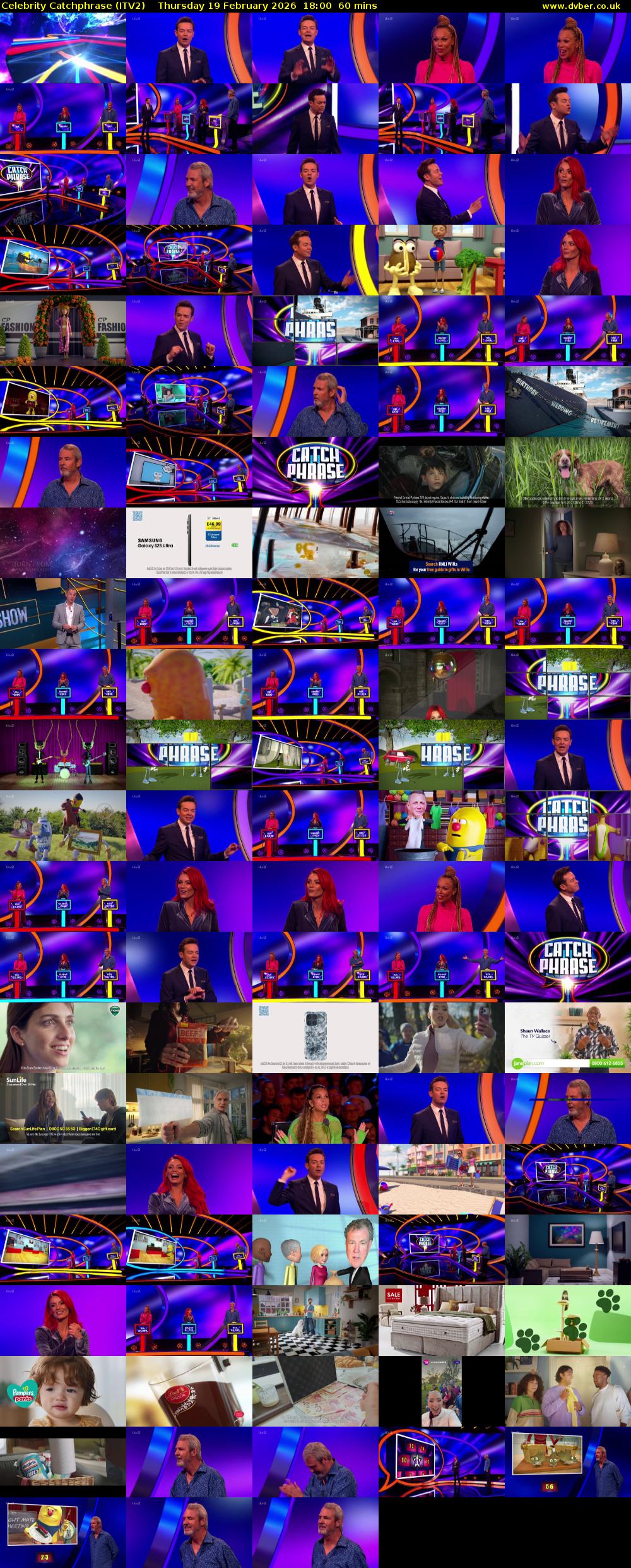 Celebrity Catchphrase (ITV2) Thursday 19 February 2026 18:00 - 19:00