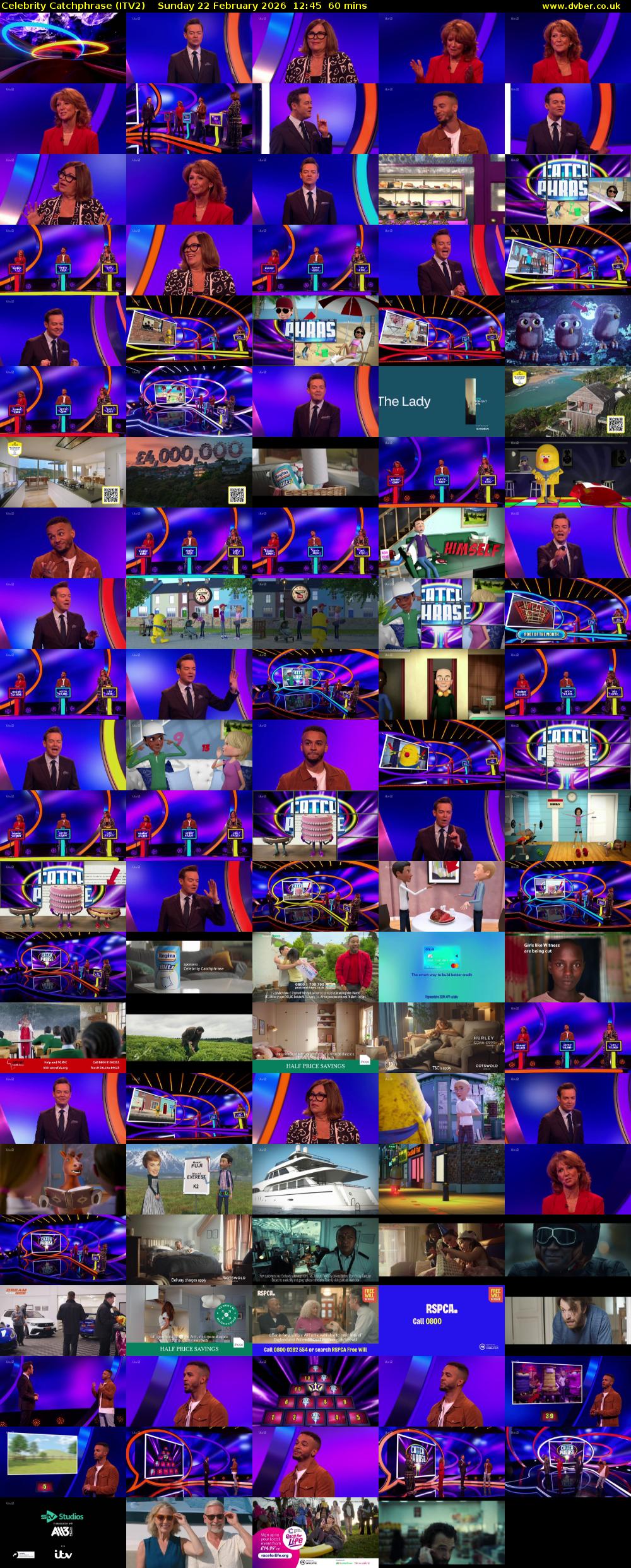 Celebrity Catchphrase (ITV2) Sunday 22 February 2026 12:45 - 13:45