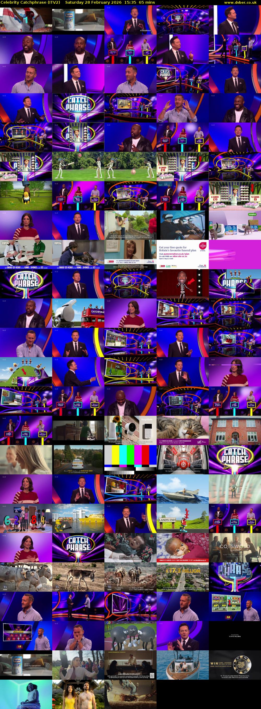 Celebrity Catchphrase (ITV2) Saturday 28 February 2026 15:35 - 16:40