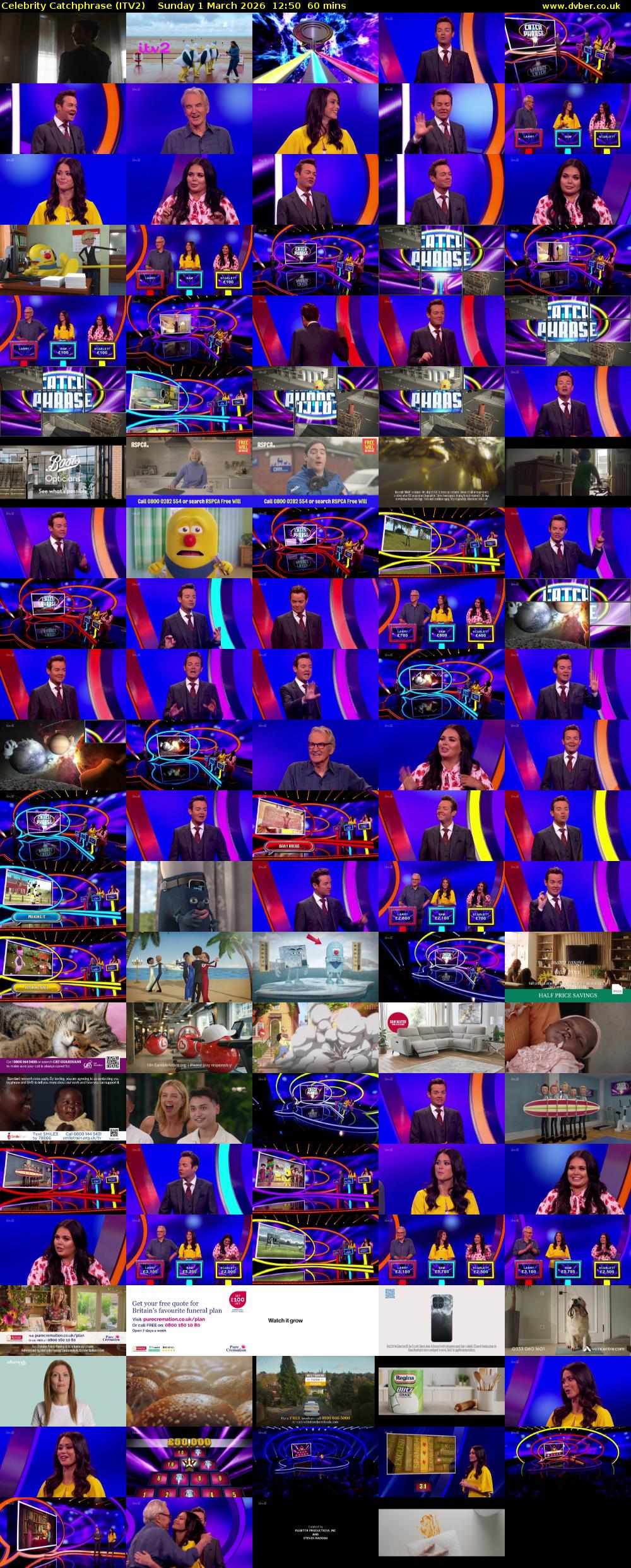 Celebrity Catchphrase (ITV2) Sunday 1 March 2026 12:50 - 13:50