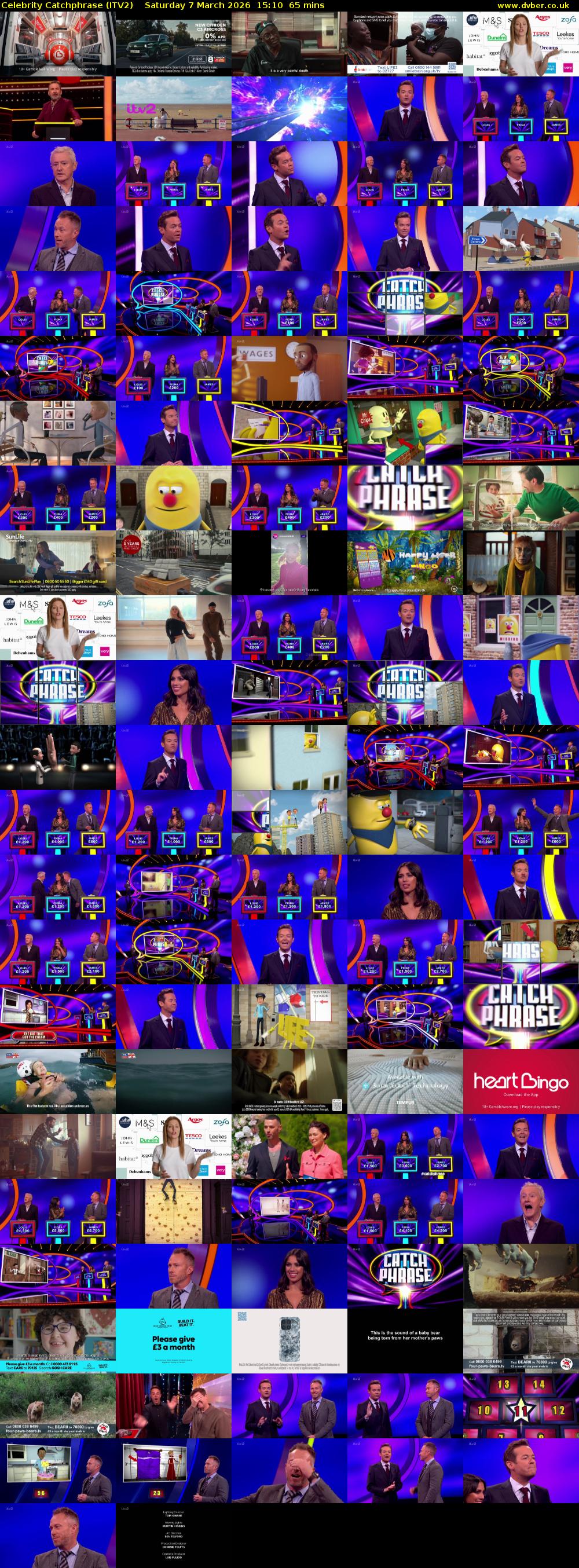Celebrity Catchphrase (ITV2) Saturday 7 March 2026 15:10 - 16:15