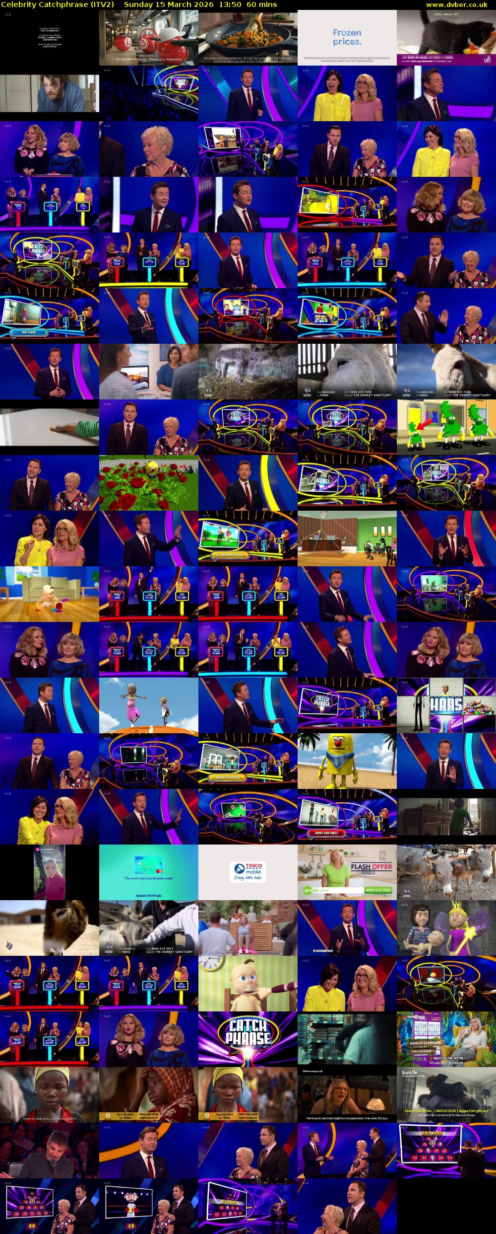 Celebrity Catchphrase (ITV2) Sunday 15 March 2026 13:50 - 14:50