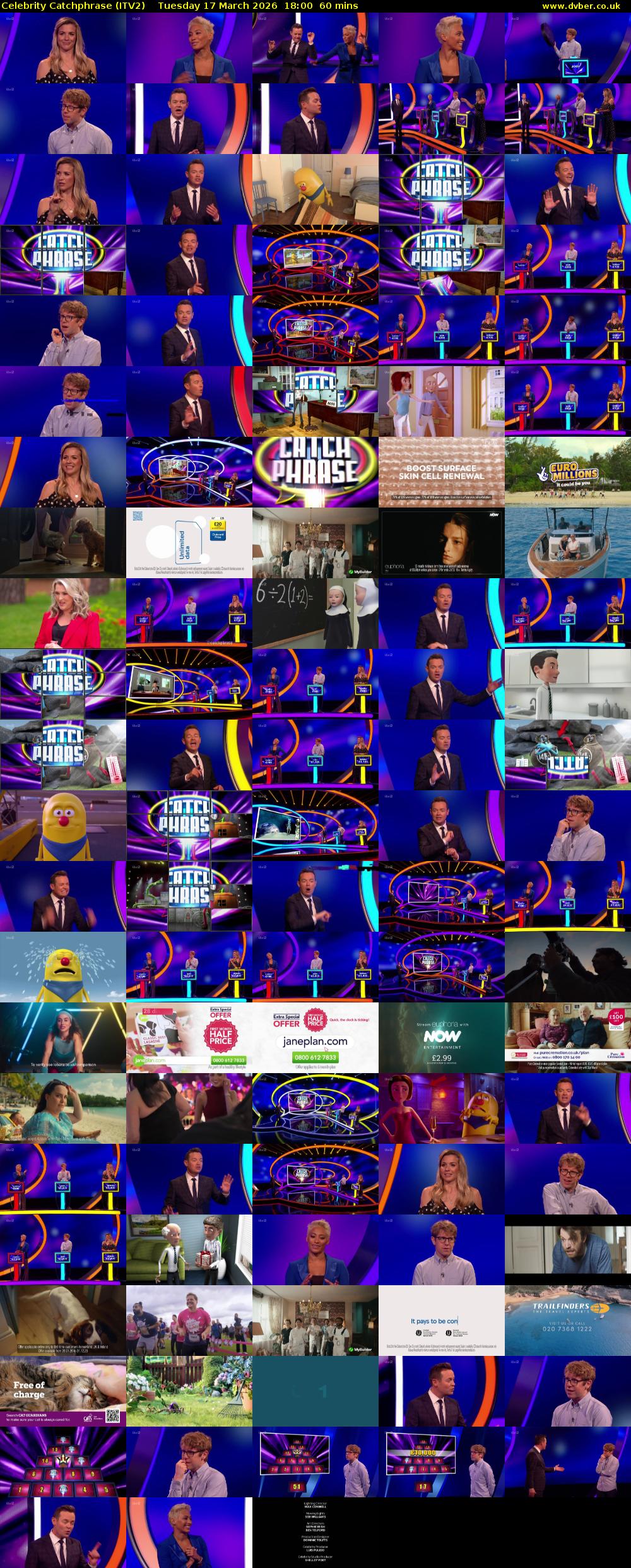 Celebrity Catchphrase (ITV2) Tuesday 17 March 2026 18:00 - 19:00