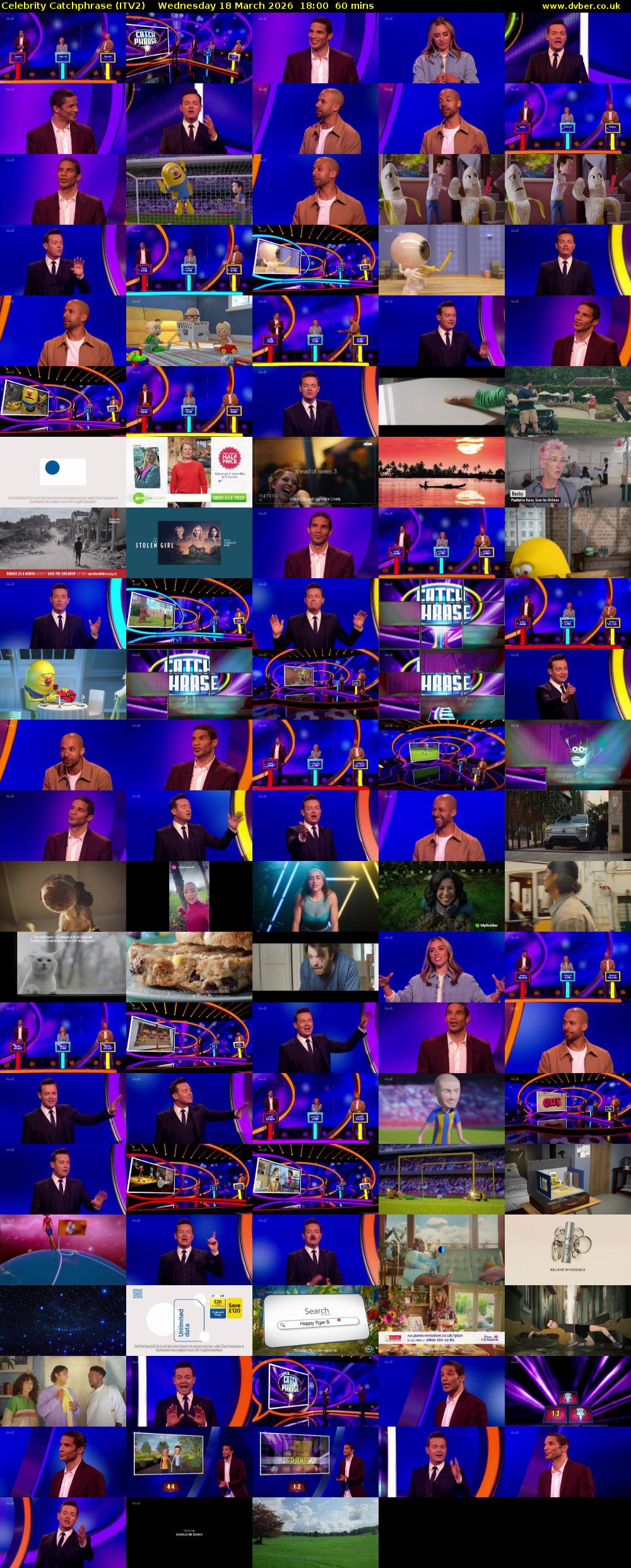 Celebrity Catchphrase (ITV2) Wednesday 18 March 2026 18:00 - 19:00