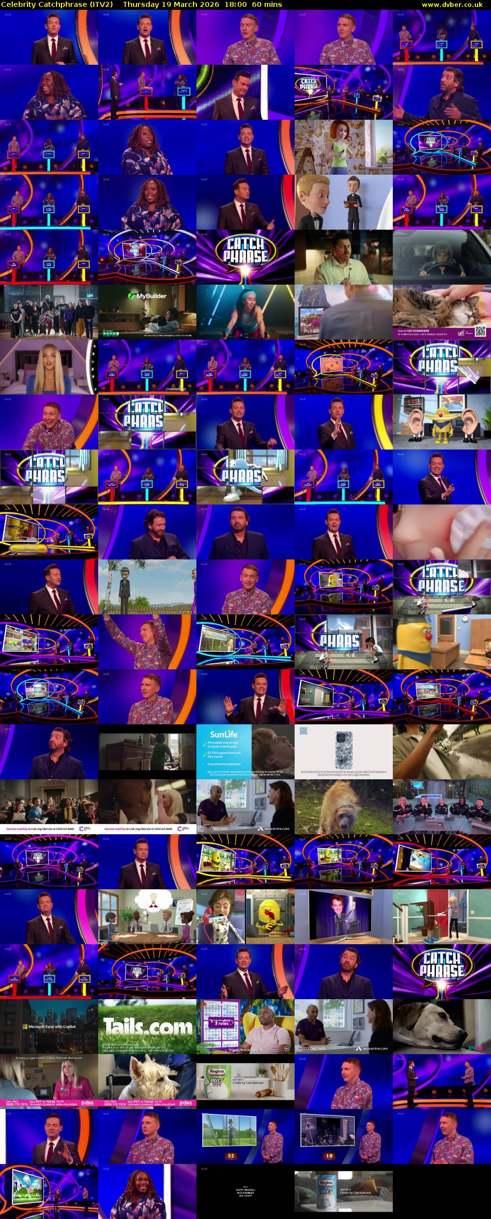 Celebrity Catchphrase (ITV2) Thursday 19 March 2026 18:00 - 19:00