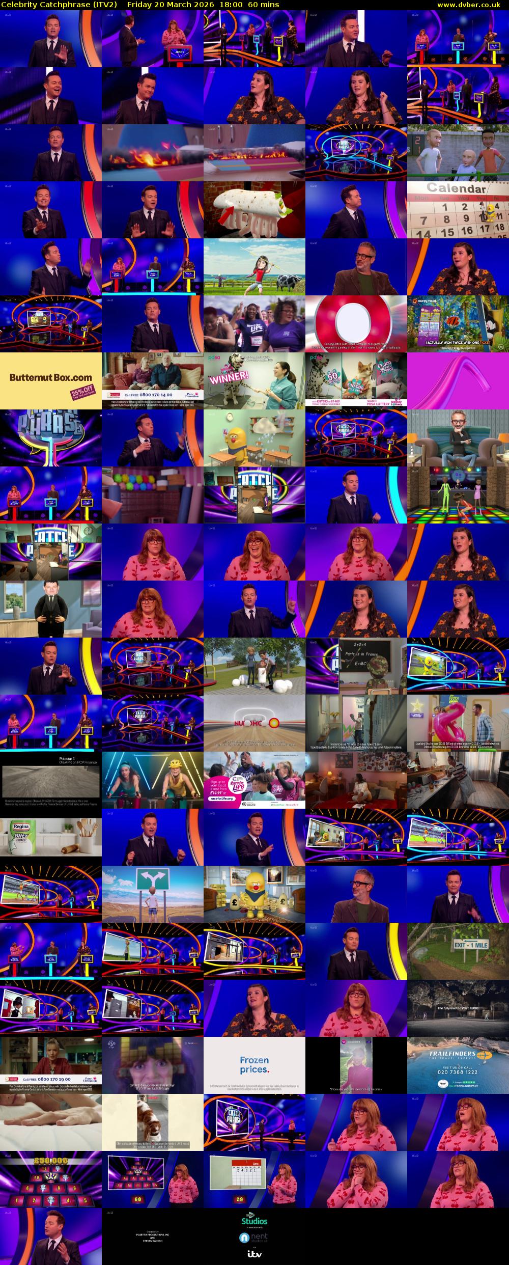 Celebrity Catchphrase (ITV2) Friday 20 March 2026 18:00 - 19:00