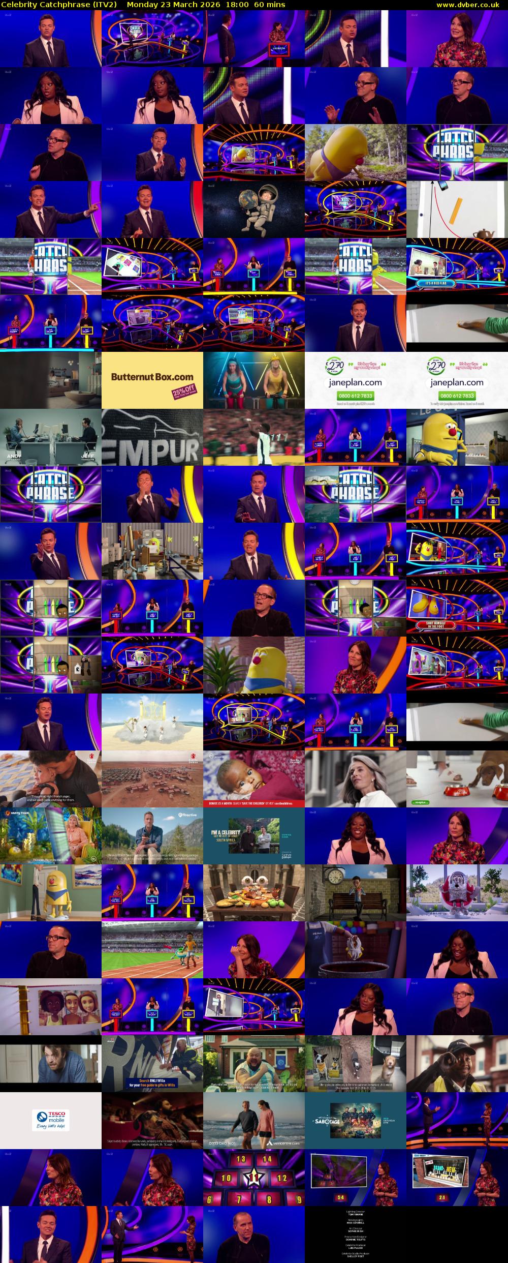 Celebrity Catchphrase (ITV2) Monday 23 March 2026 18:00 - 19:00