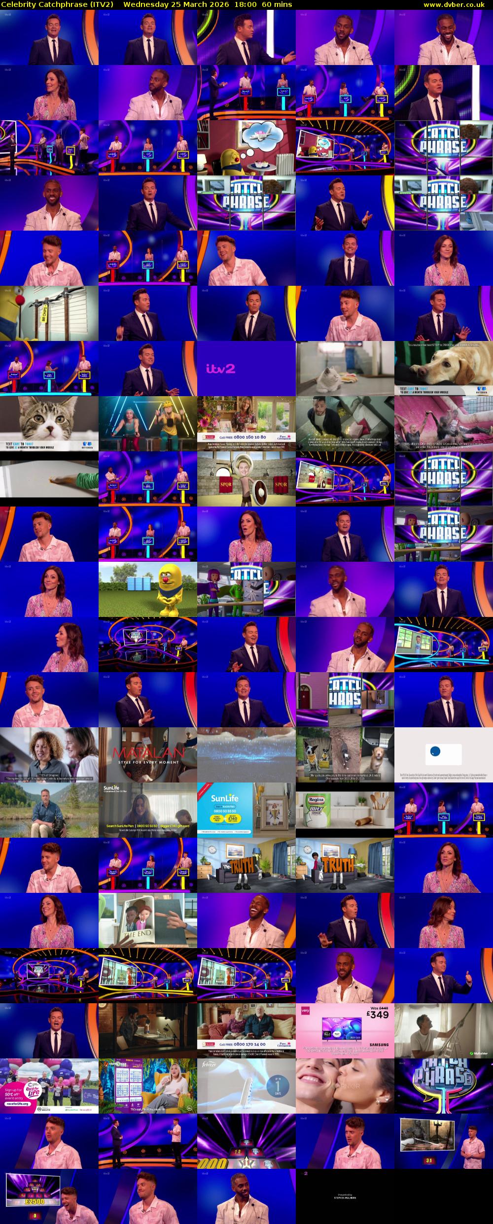 Celebrity Catchphrase (ITV2) Wednesday 25 March 2026 18:00 - 19:00