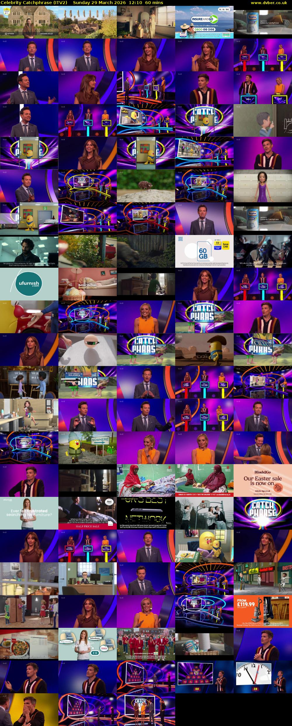 Celebrity Catchphrase (ITV2) Sunday 29 March 2026 12:10 - 13:10