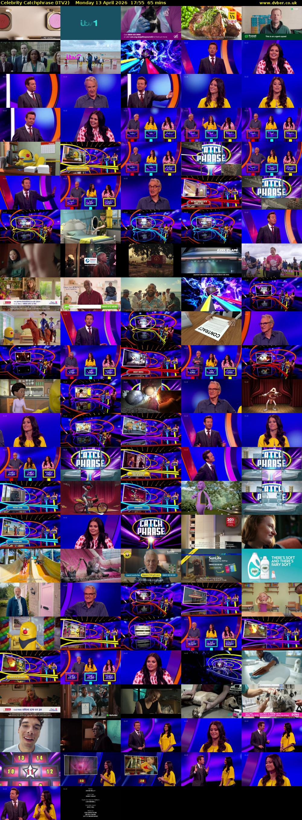 Celebrity Catchphrase (ITV2) Monday 13 April 2026 17:55 - 19:00