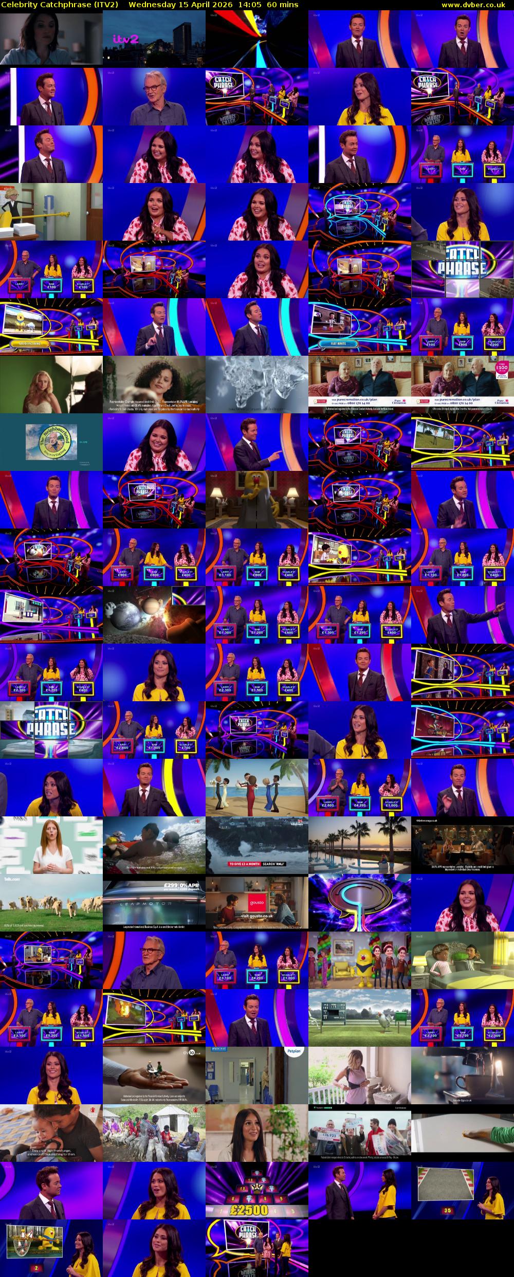 Celebrity Catchphrase (ITV2) Wednesday 15 April 2026 14:05 - 15:05