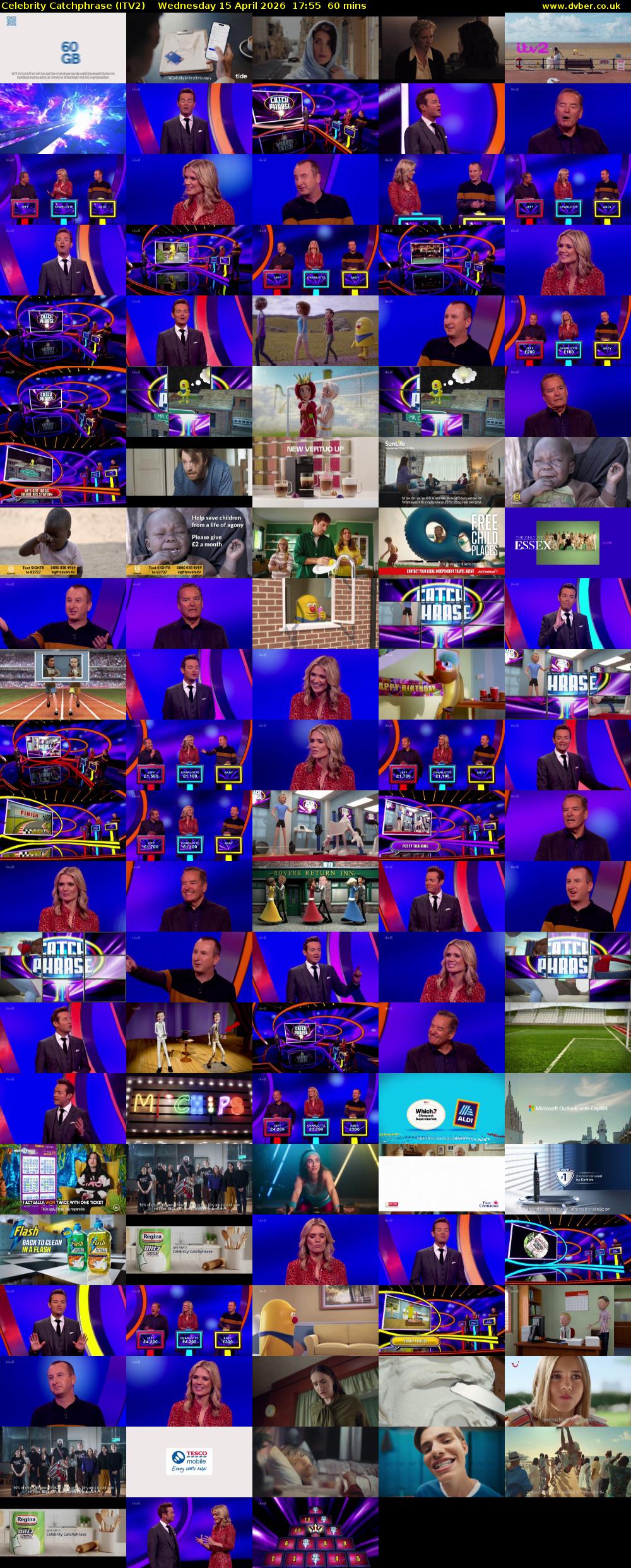 Celebrity Catchphrase (ITV2) Wednesday 15 April 2026 17:55 - 18:55
